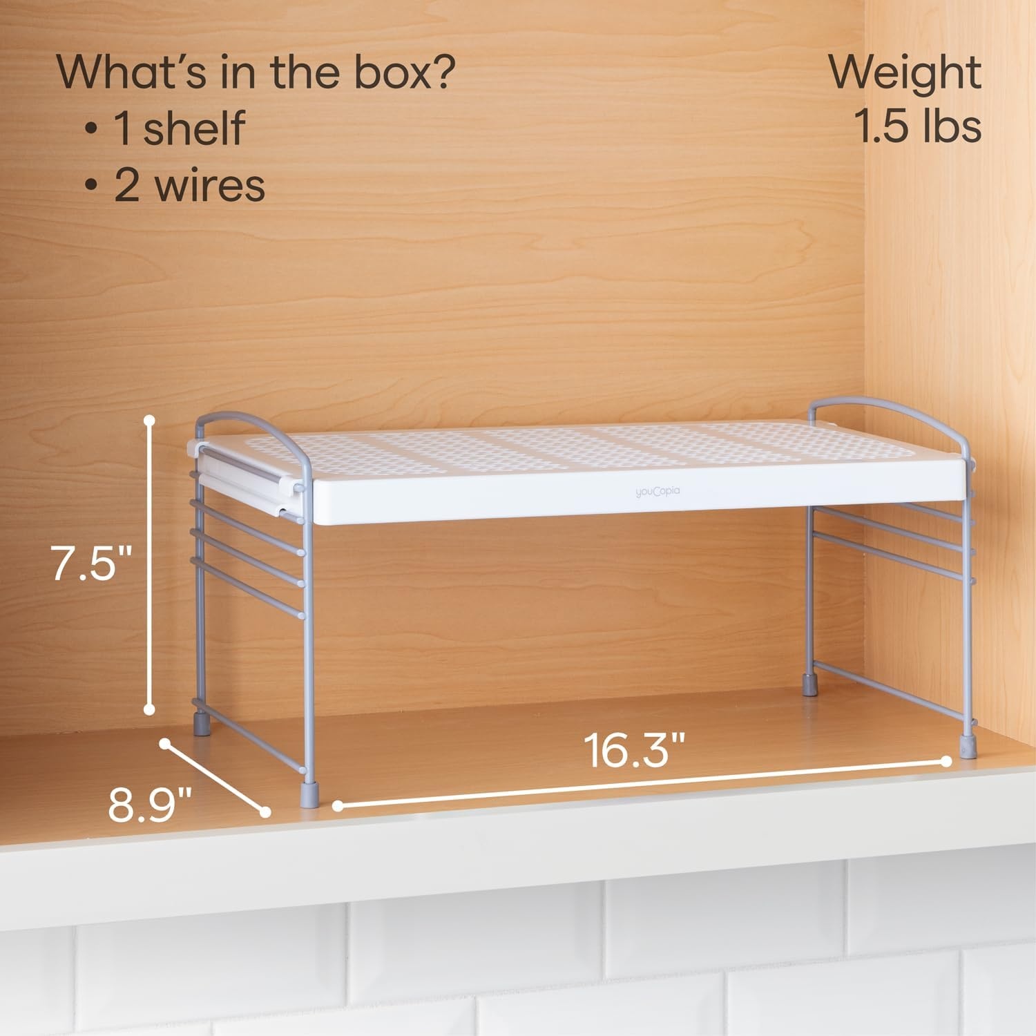 image:imageYouCopia AdjustableHeight UpSpace Shelf Shelf Riser for Vertical Kitchen Cabinet and Pantry Organization 90 D x 160 W x 77 HAdjustable Shelf