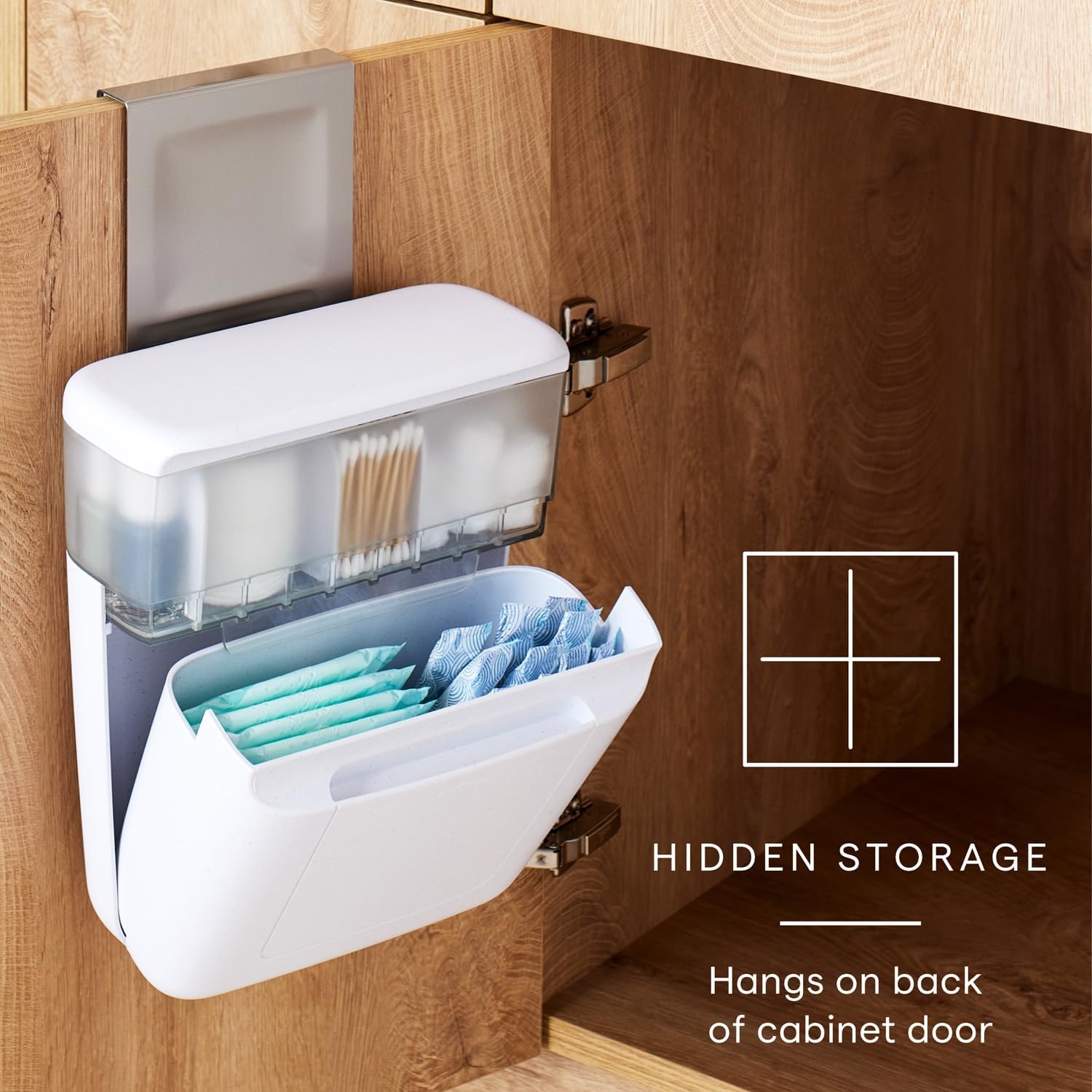 image:imageYouCopia DoorStash Garbage Bag Dispenser Hanging Kitchen Cabinet Door Trash Bag Organizer with Removable Lid for Storage Speckled WhiteToiletry Organizer