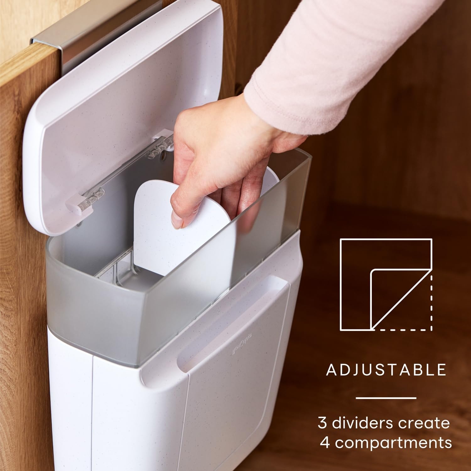image:imageYouCopia DoorStash Garbage Bag Dispenser Hanging Kitchen Cabinet Door Trash Bag Organizer with Removable Lid for Storage Speckled WhiteToiletry Organizer