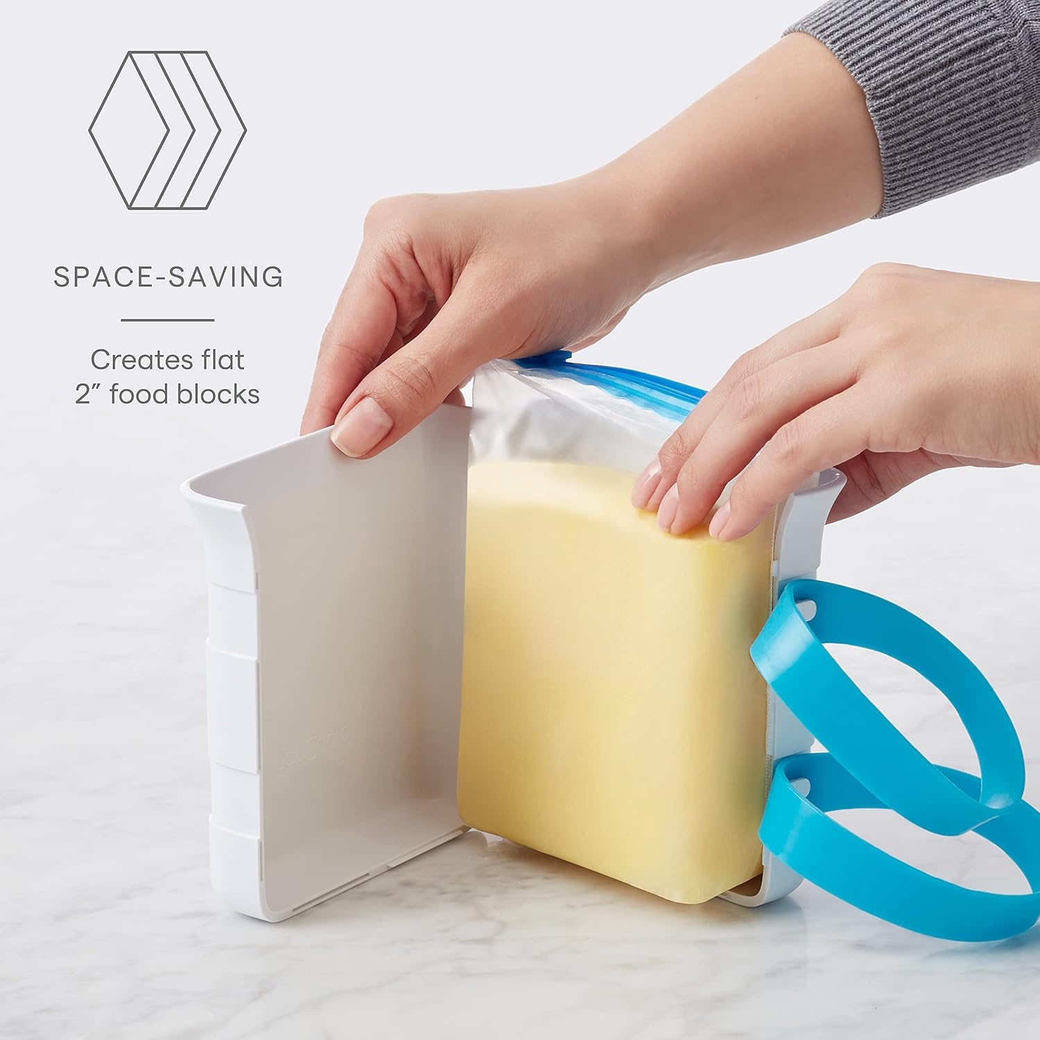 image:imageYouCopia FreezeUp Freezer Food Block Maker 6 Cup Meal Prep Bag Container to Freeze Soup and Leftovers2 Cups 2Pack