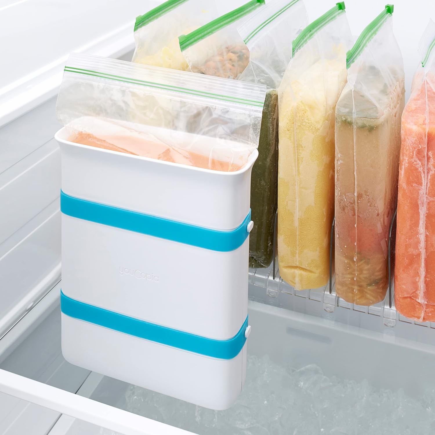 image:imageYouCopia FreezeUp Freezer Food Block Maker 6 Cup Meal Prep Bag Container to Freeze Soup and Leftovers6Cup Capacity