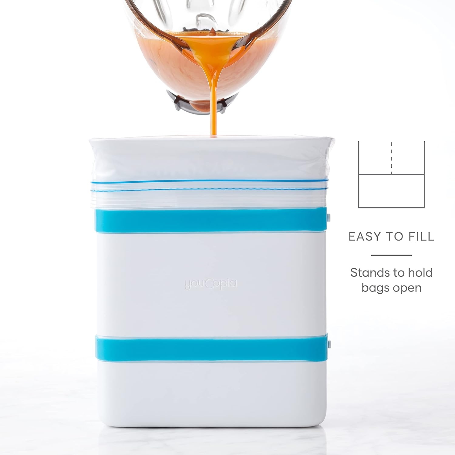 image:imageYouCopia FreezeUp Freezer Food Block Maker 6 Cup Meal Prep Bag Container to Freeze Soup and Leftovers6Cup Capacity