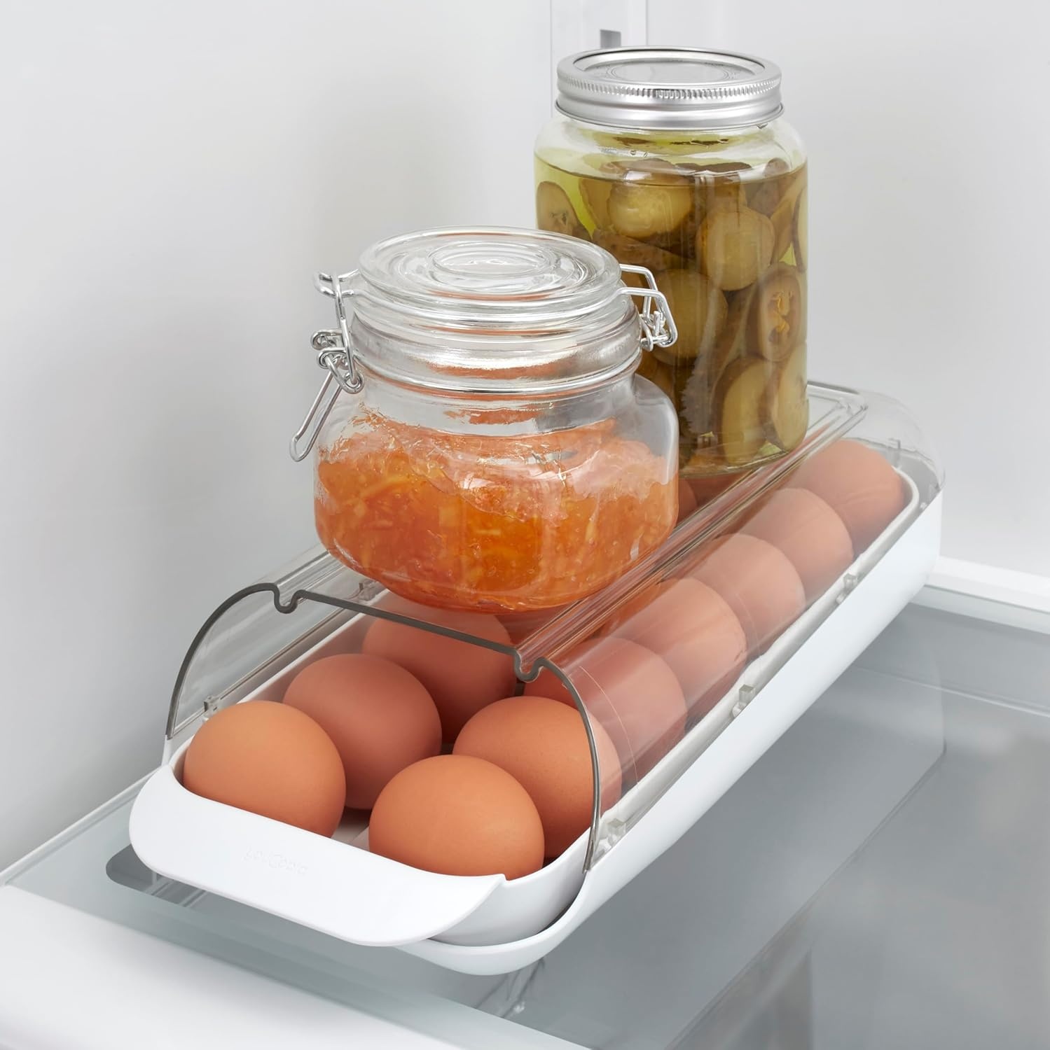 image:imageYouCopia FridgeView Rolling Egg Holder BPAFree Stackable Eggs Organizer with Removable Tray for Refrigerator StorageStackable Egg Holder