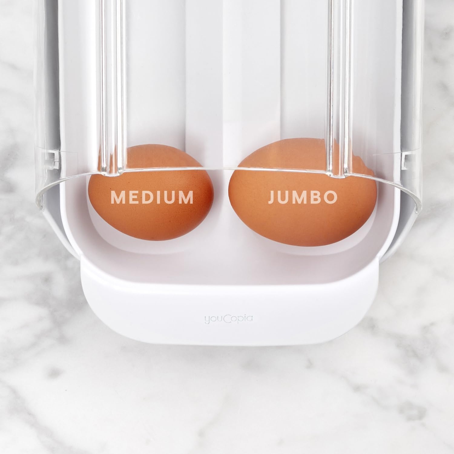 image:imageYouCopia FridgeView Rolling Egg Holder BPAFree Stackable Eggs Organizer with Removable Tray for Refrigerator StorageStackable Egg Holder