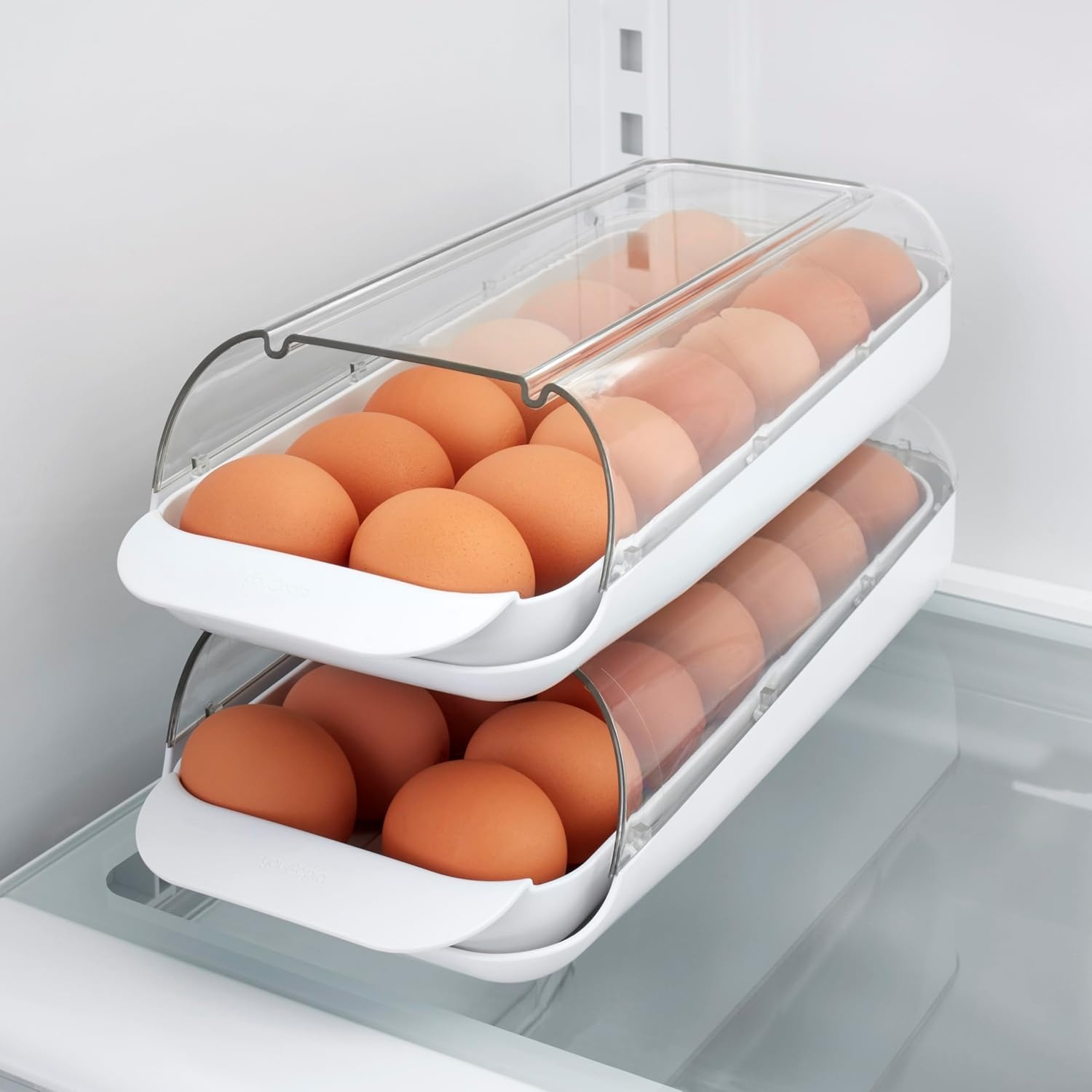 image:imageYouCopia FridgeView Rolling Egg Holder BPAFree Stackable Eggs Organizer with Removable Tray for Refrigerator StorageStackable Egg Holder