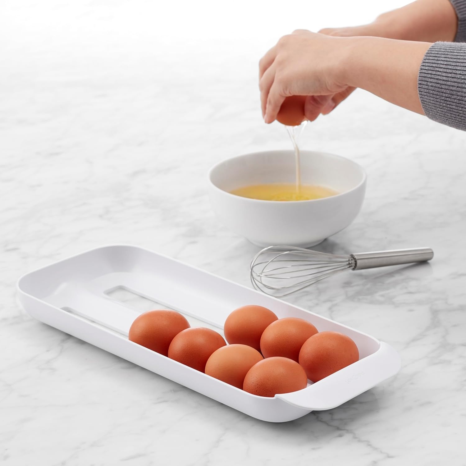 image:imageYouCopia FridgeView Rolling Egg Holder BPAFree Stackable Eggs Organizer with Removable Tray for Refrigerator StorageStackable Egg Holder