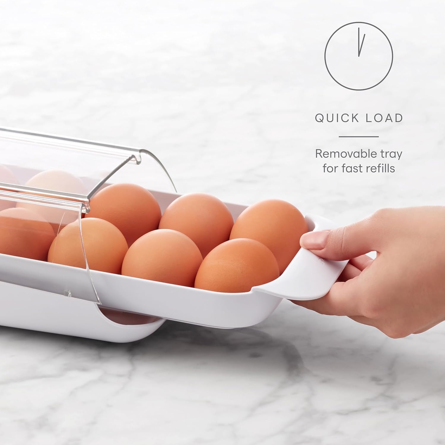 image:imageYouCopia FridgeView Rolling Egg Holder BPAFree Stackable Eggs Organizer with Removable Tray for Refrigerator StorageStackable Egg Holder