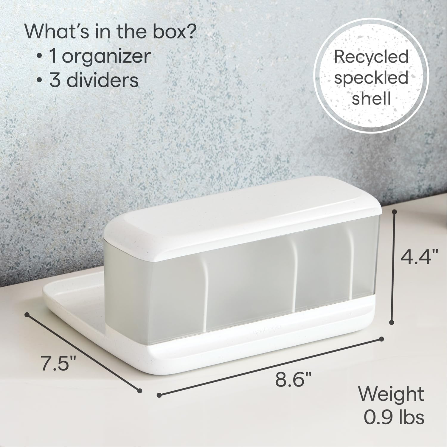 image:imageYouCopia HideAway Counter Caddy Bathroom Vanity Countertop Organizer Tray with Adjustable Dividers and Lid
