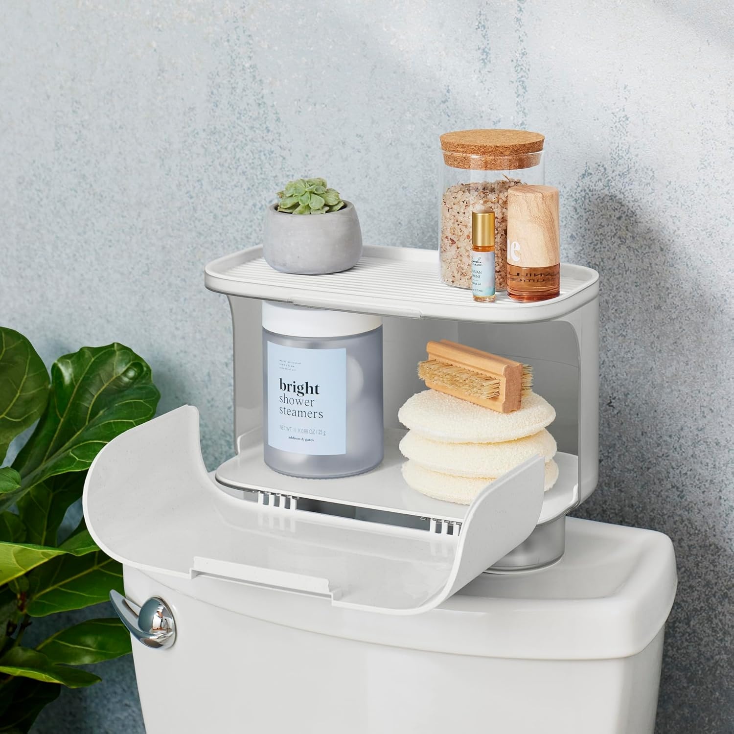 image:imageYouCopia Hideaway Toilet Cabinet Over The Toilet Bathroom Organizer for Paper Rolls Wipes and Accessories