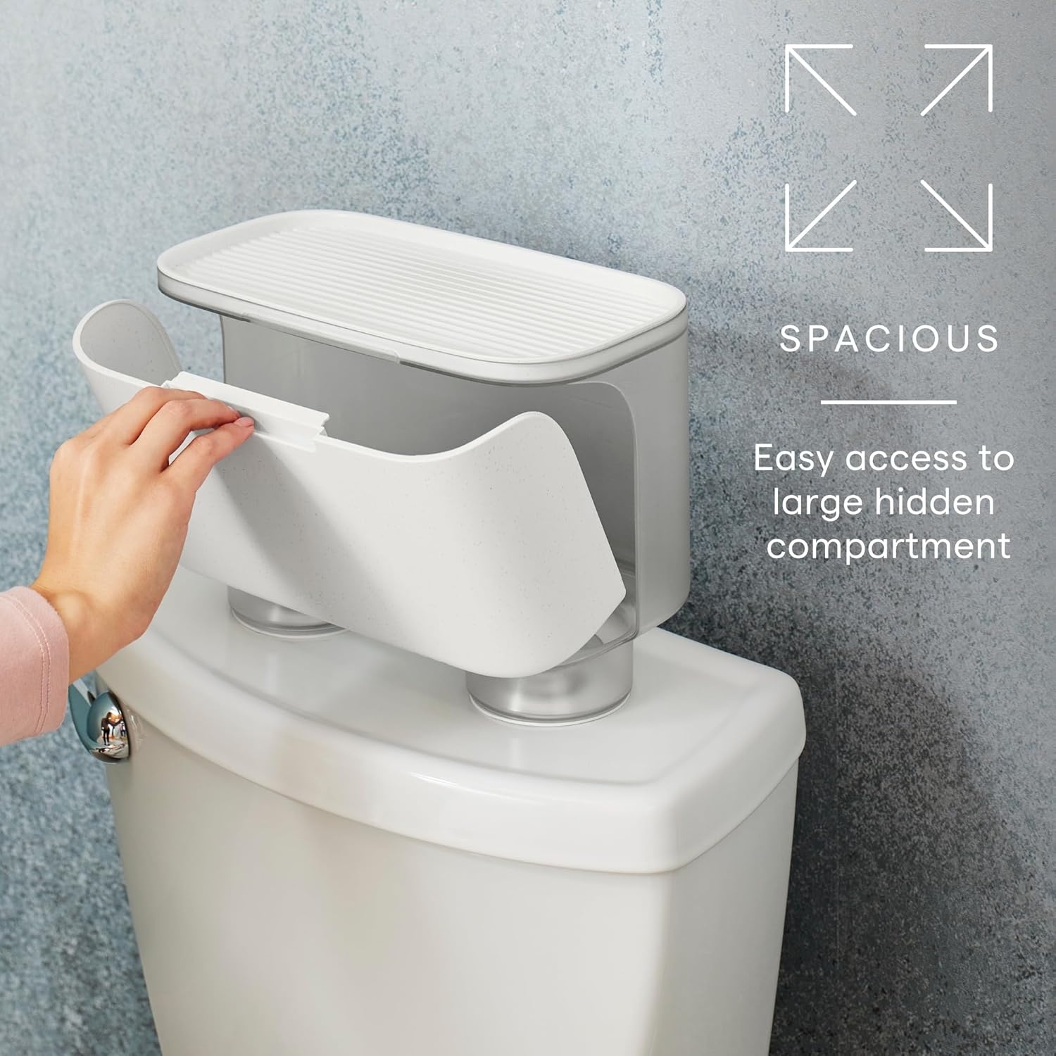 image:imageYouCopia Hideaway Toilet Cabinet Over The Toilet Bathroom Organizer for Paper Rolls Wipes and Accessories