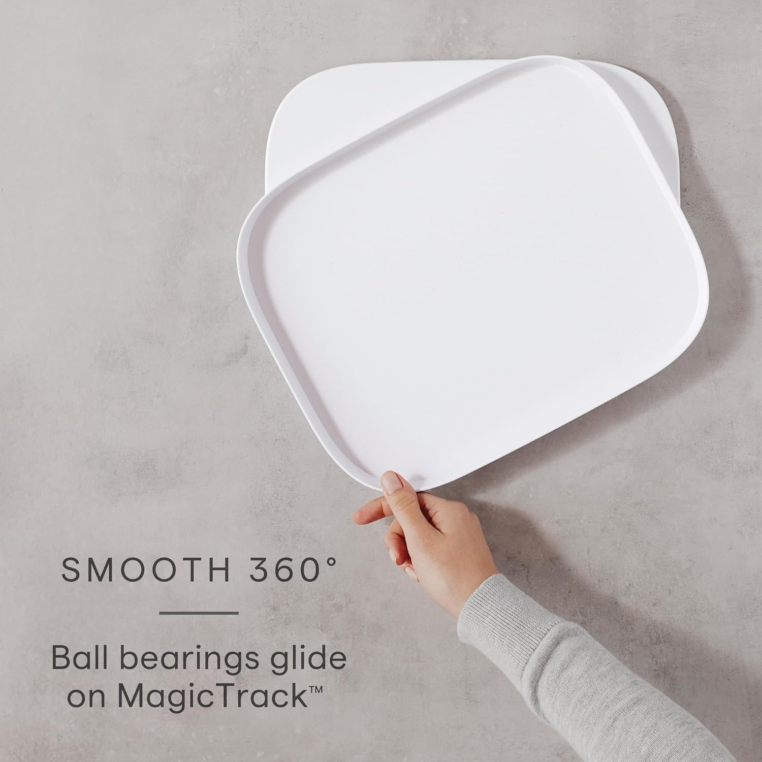 image:imageYouCopia MagicTrack Rectangle Lazy Susan Turntable Kitchen amp Bathroom Pantry Cabinet amp Countertop Storage Organizer with 360 Spin NonSlip White Speckled BPAFreeTurntable