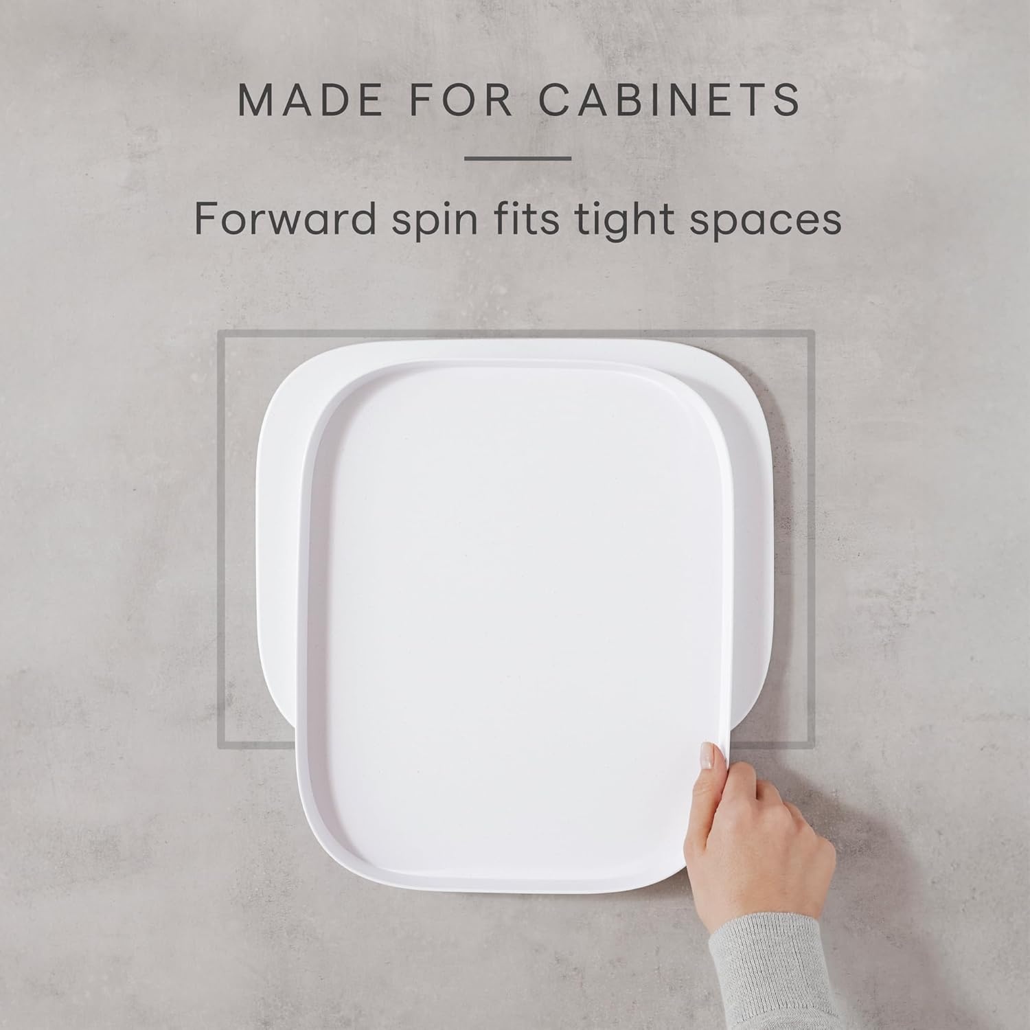 image:imageYouCopia MagicTrack Rectangle Lazy Susan Turntable Kitchen amp Bathroom Pantry Cabinet amp Countertop Storage Organizer with 360 Spin NonSlip White Speckled BPAFreeTurntable