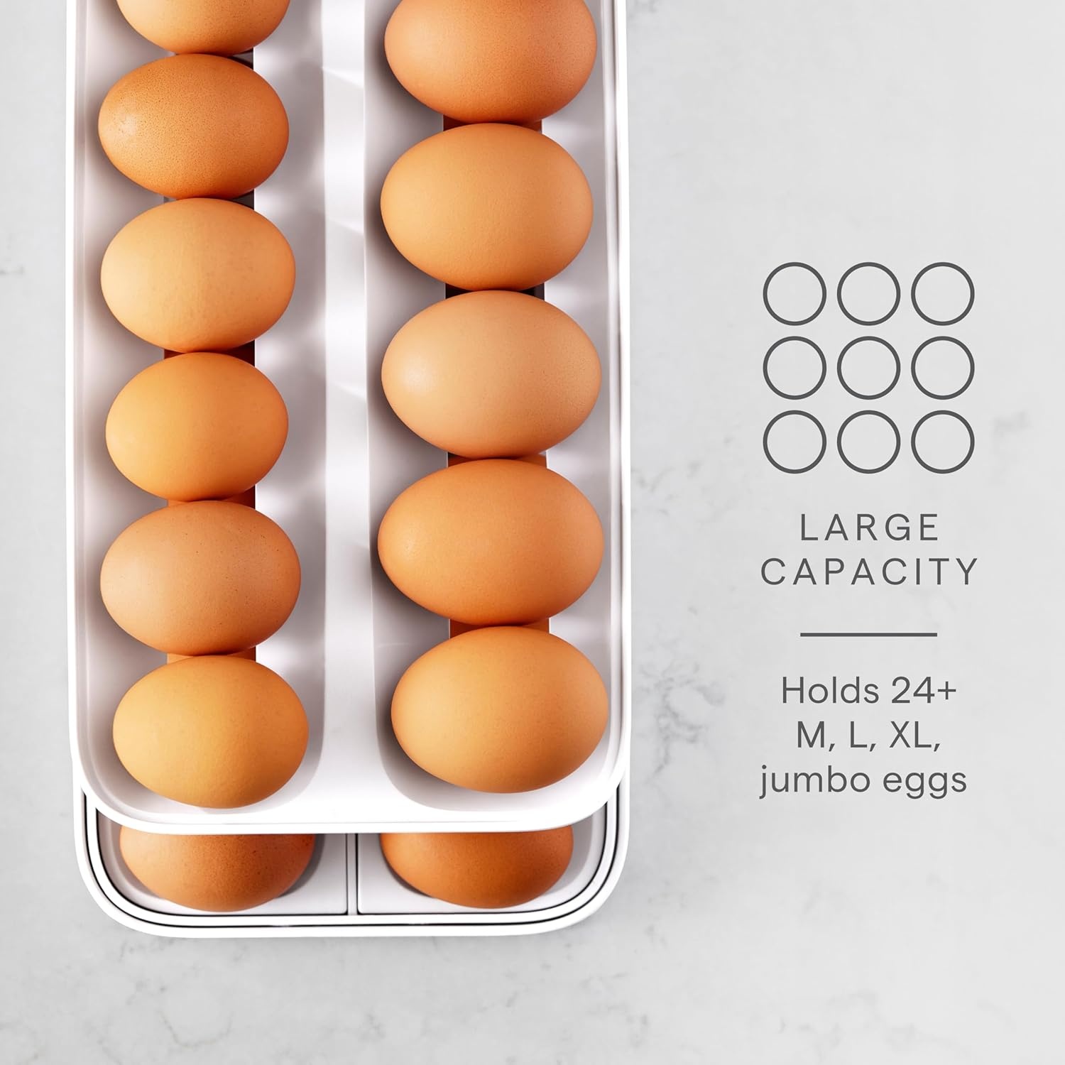 image:imageYouCopia RollDown Egg Dispenser SpaceSaving Rolling Eggs Dispenser and Organizer for Refrigerator StorageEgg Dispenser Double Track