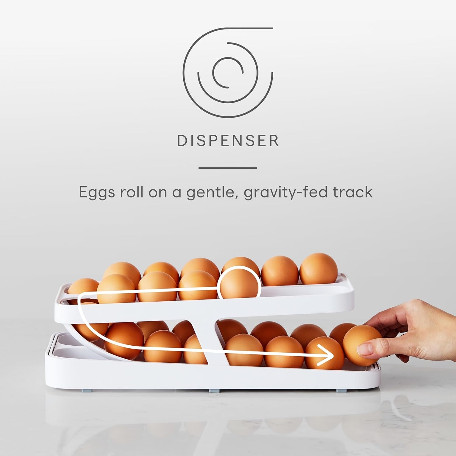 image:imageYouCopia RollDown Egg Dispenser SpaceSaving Rolling Eggs Dispenser and Organizer for Refrigerator StorageEgg Dispenser Double Track