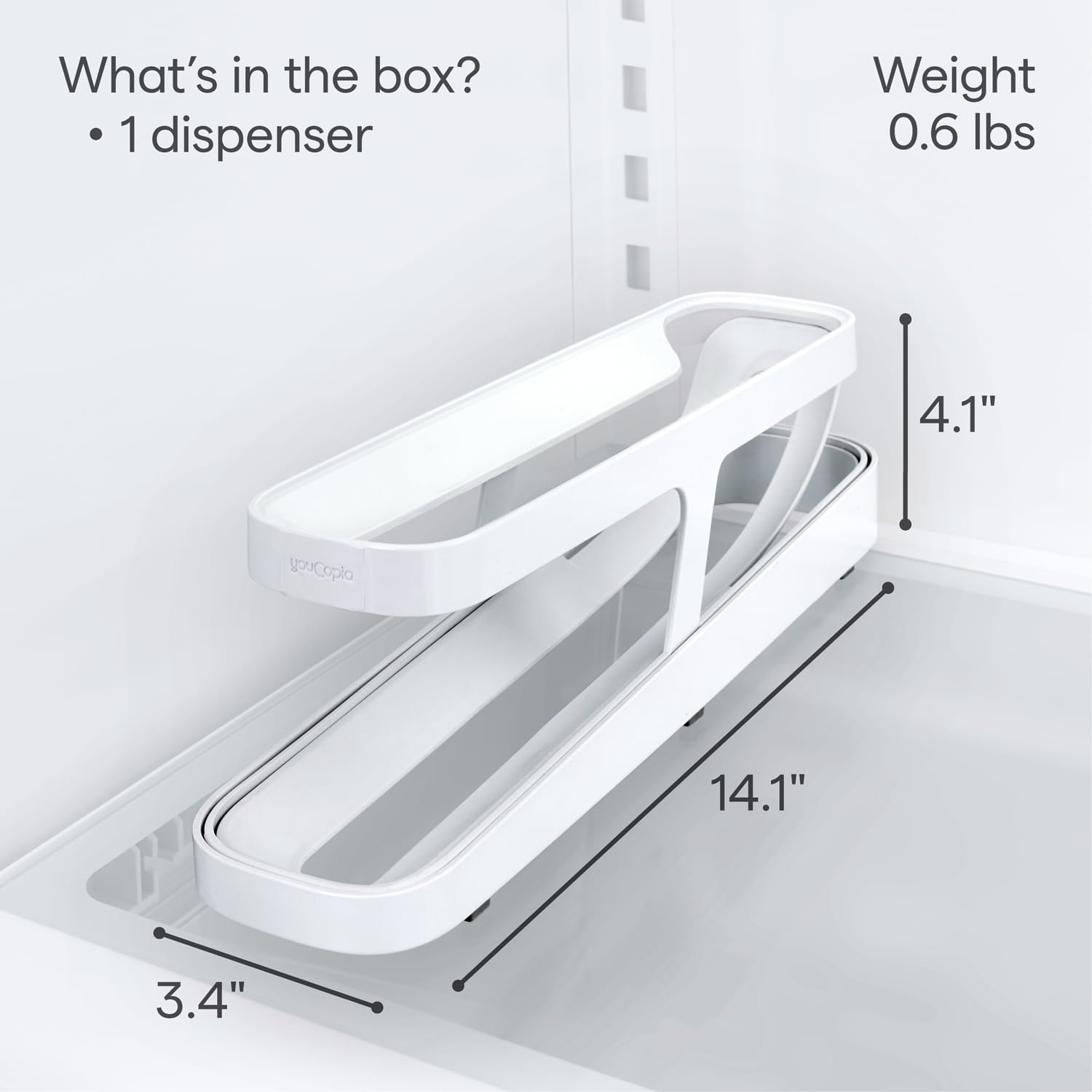 image:imageYouCopia RollDown Egg Dispenser SpaceSaving Rolling Eggs Dispenser and Organizer for Refrigerator StorageEgg Dispenser SpaceSaving