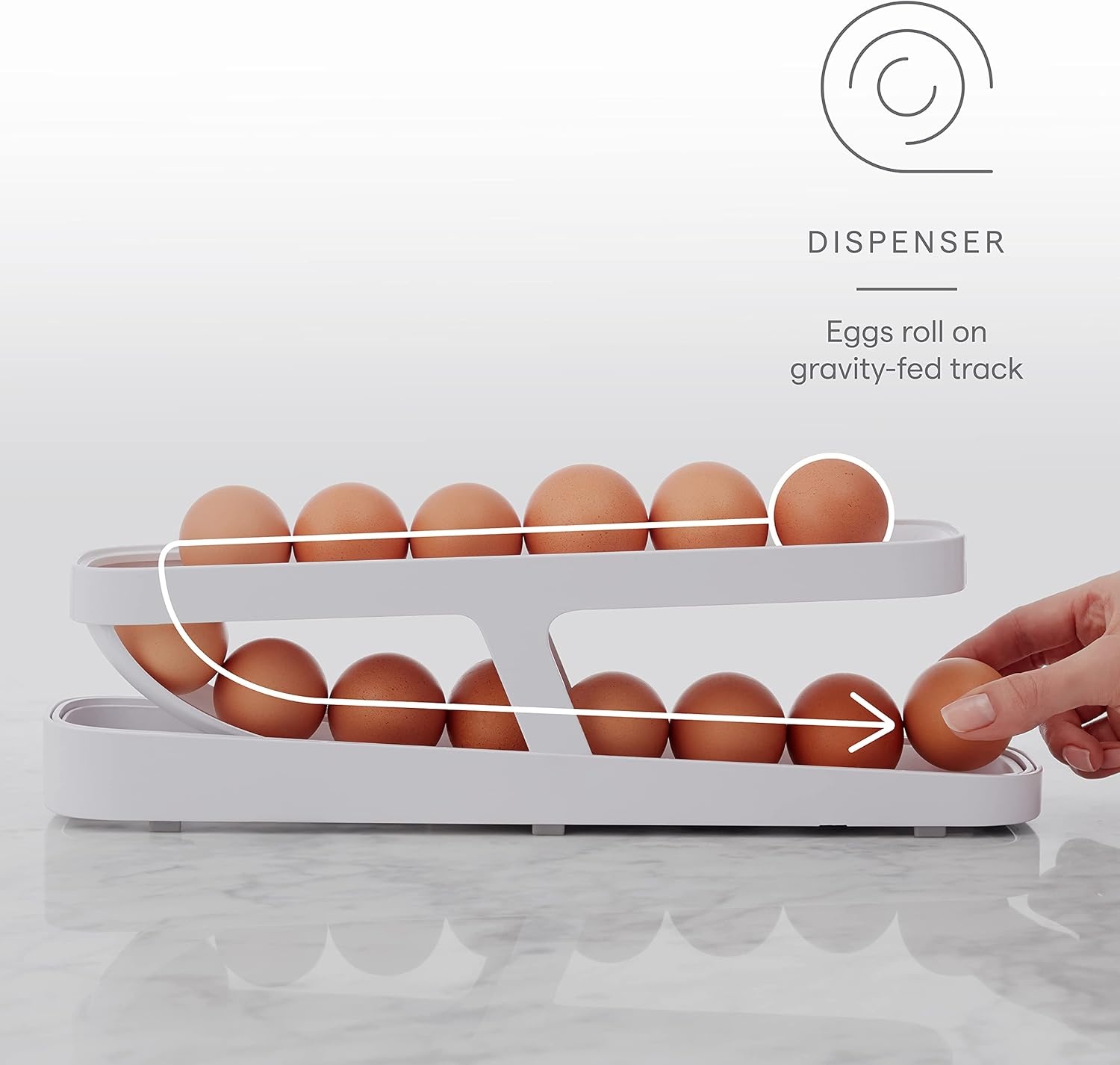 image:imageYouCopia RollDown Egg Dispenser SpaceSaving Rolling Eggs Dispenser and Organizer for Refrigerator StorageEgg Dispenser SpaceSaving