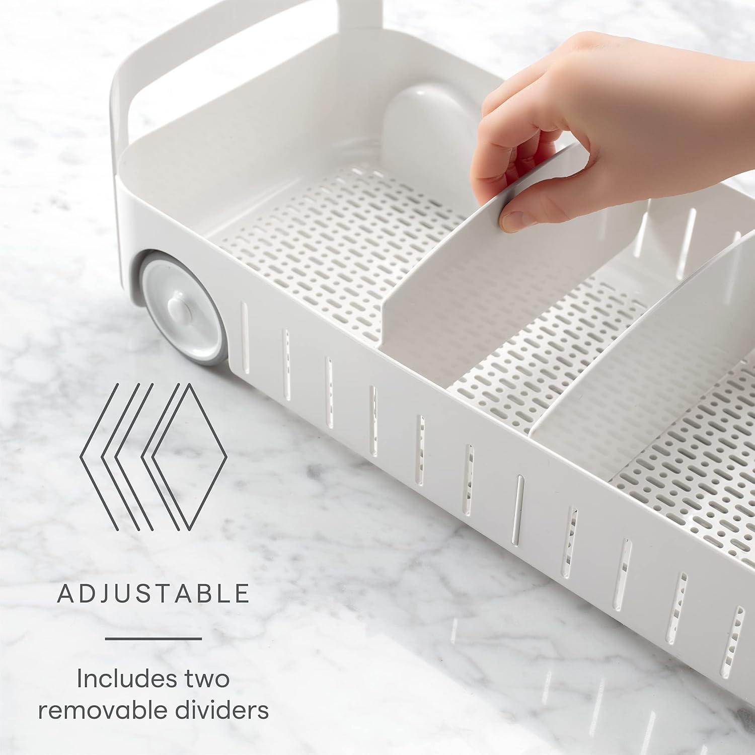 image:imageYouCopia RollOut Caddy Rolling Storage Bin with 2 Adjustable Dividers and Removable Basket for Kitchen and Bathroom Under Sink Organization 8 Wide8 Wide