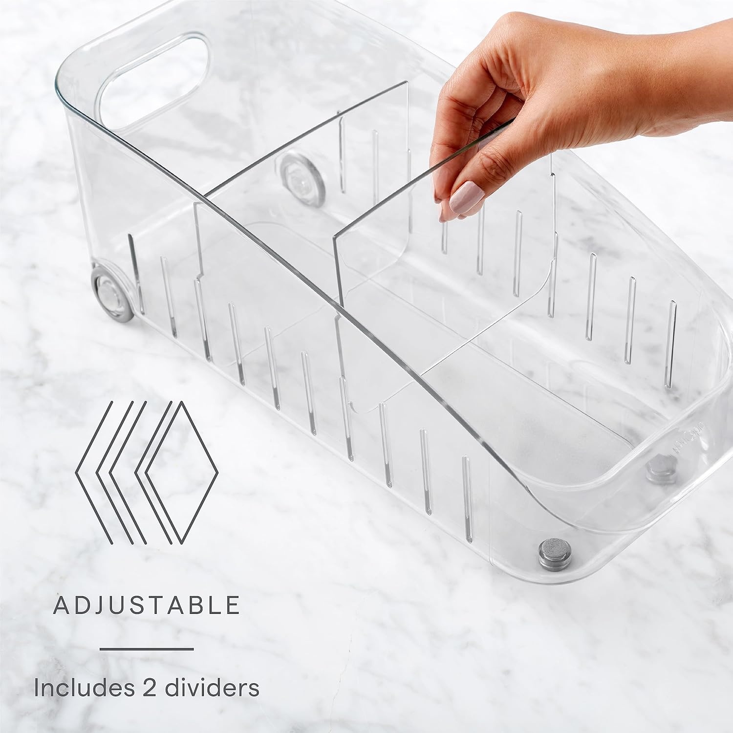 image:imageYouCopia RollOut Fridge Drawer 8 Fridge Organizer and Storage Clear BPAFree Refrigerator Bin with Adjustable Dividers6 Wide