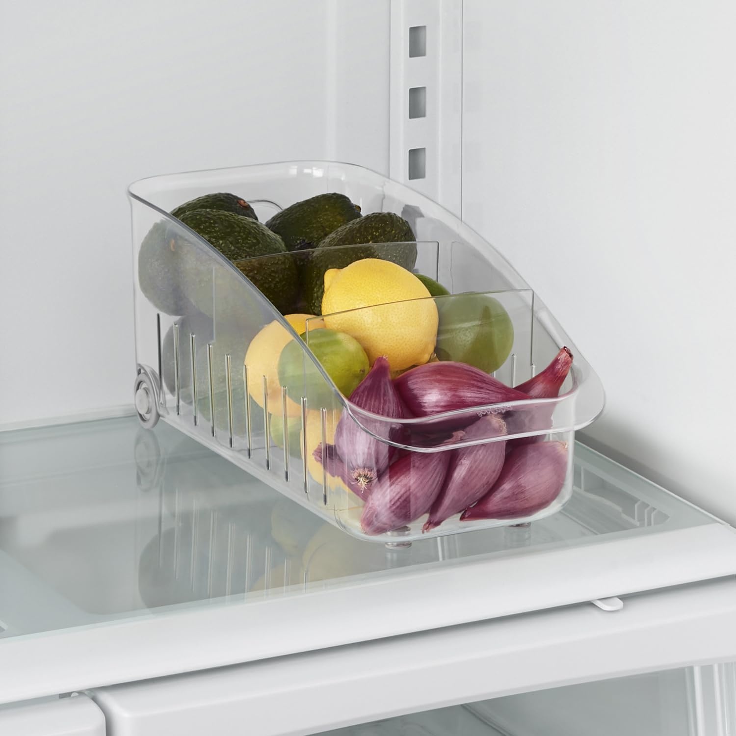 image:imageYouCopia RollOut Fridge Drawer 8 Fridge Organizer and Storage Clear BPAFree Refrigerator Bin with Adjustable Dividers6 Wide