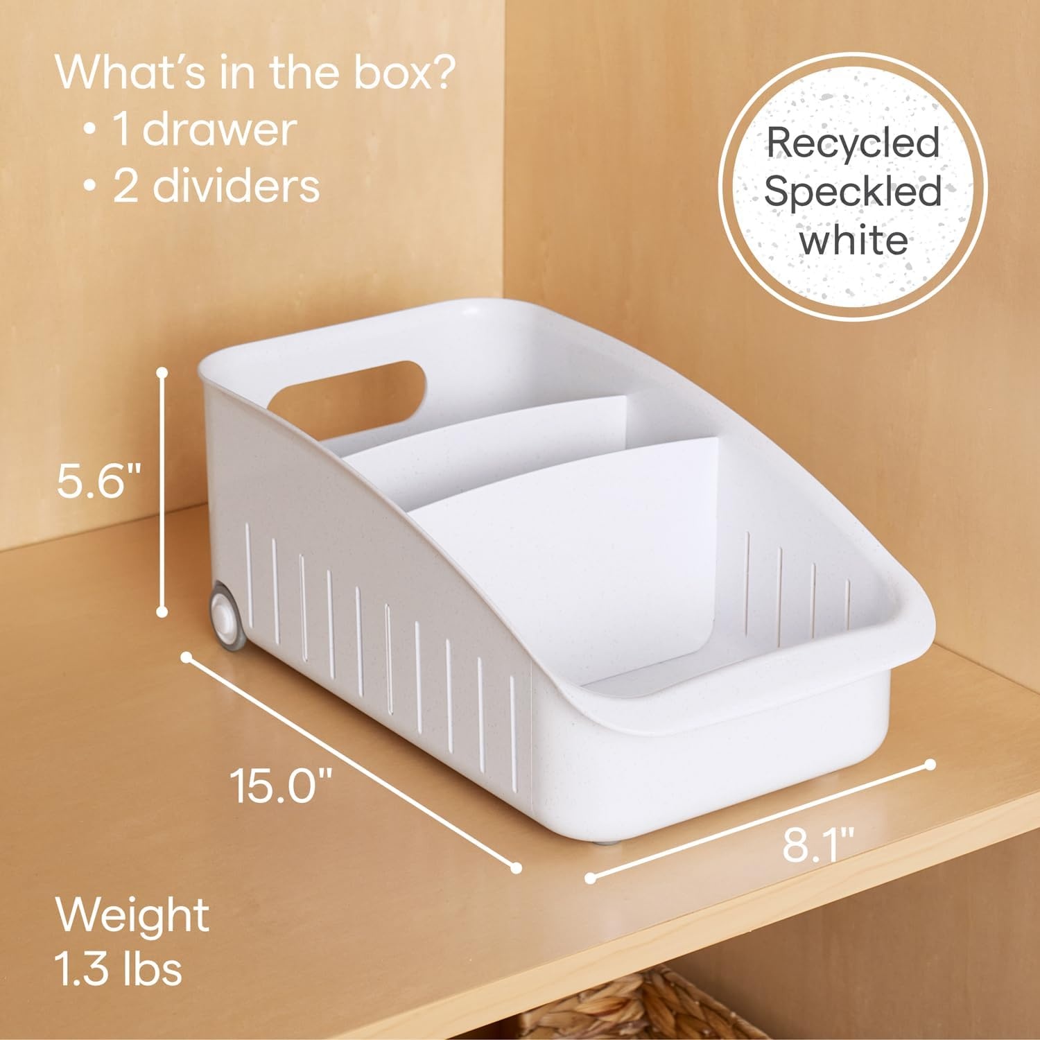 image:imageYouCopia RollOut Pantry Drawer 8 BPAFree Storage Caddy for Kitchen Pantry and Cabinet Organization Tea Bags Medicine and More White8