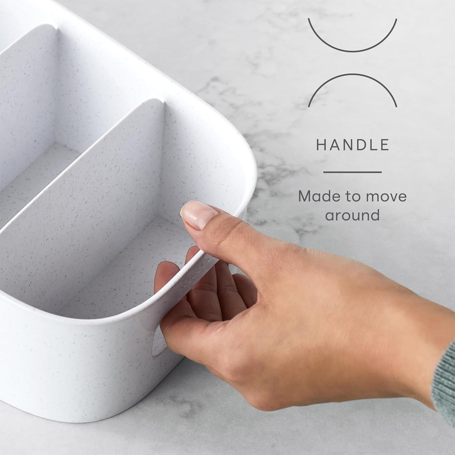image:imageYouCopia ShelfBin Adjustable Snack Bin BPAFree Divided Storage Basket for Kitchen Pantry Organization One Size Speckled WhiteTiered Packet Organizer