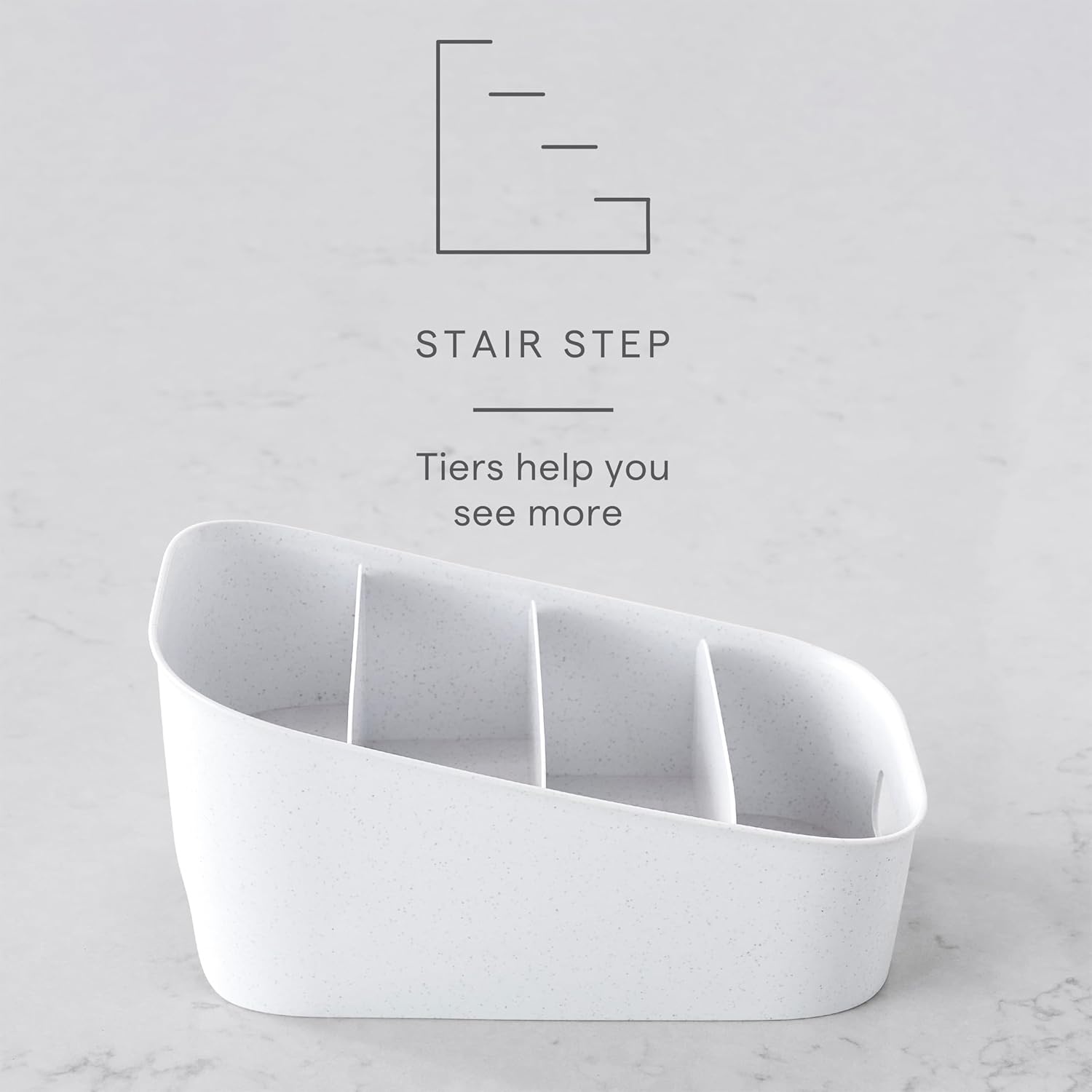 image:imageYouCopia ShelfBin Adjustable Snack Bin BPAFree Divided Storage Basket for Kitchen Pantry Organization One Size Speckled WhiteTiered Packet Organizer