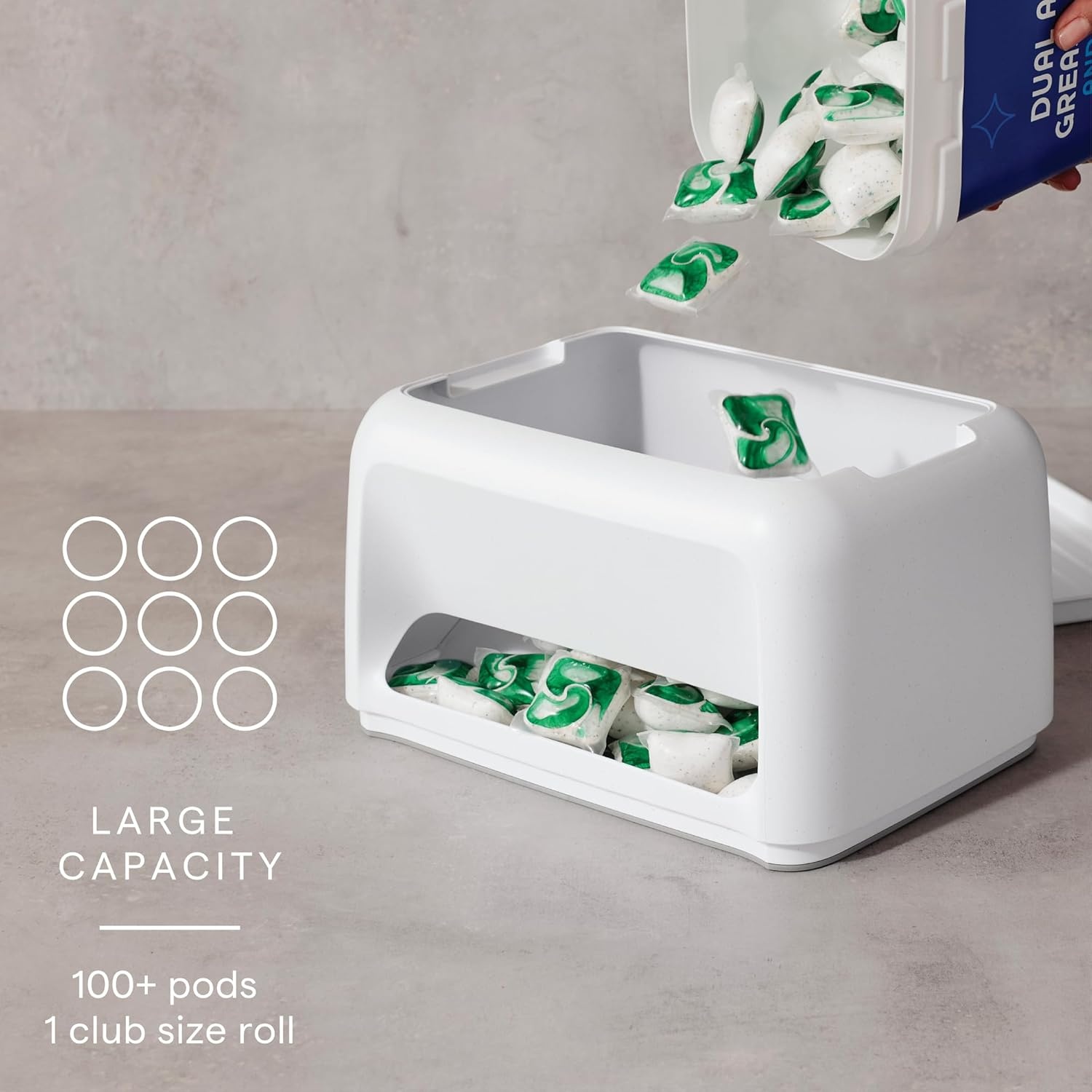image:imageYouCopia SinkSuite Trash Bag Dispenser Standing Garbage Bag Organizer with Removable Lid and Cradle for Storage Speckled WhiteBag Pod Dispenser