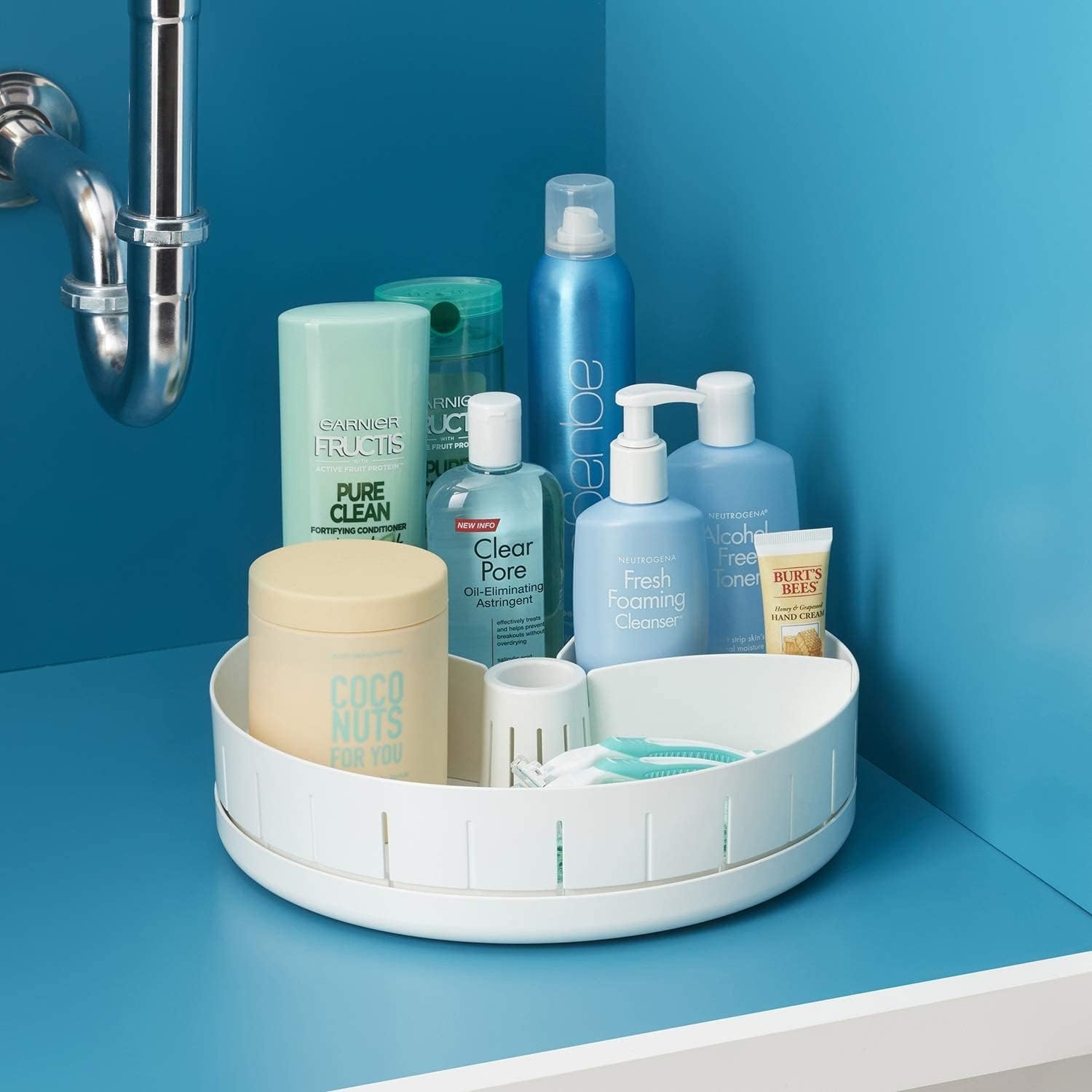 image:imageYouCopia SinkSuite Under Sink Turntable with Adjustable Dividers Lazy Susan Organizer for Kitchen or Bathroom Storage WhiteOne Size