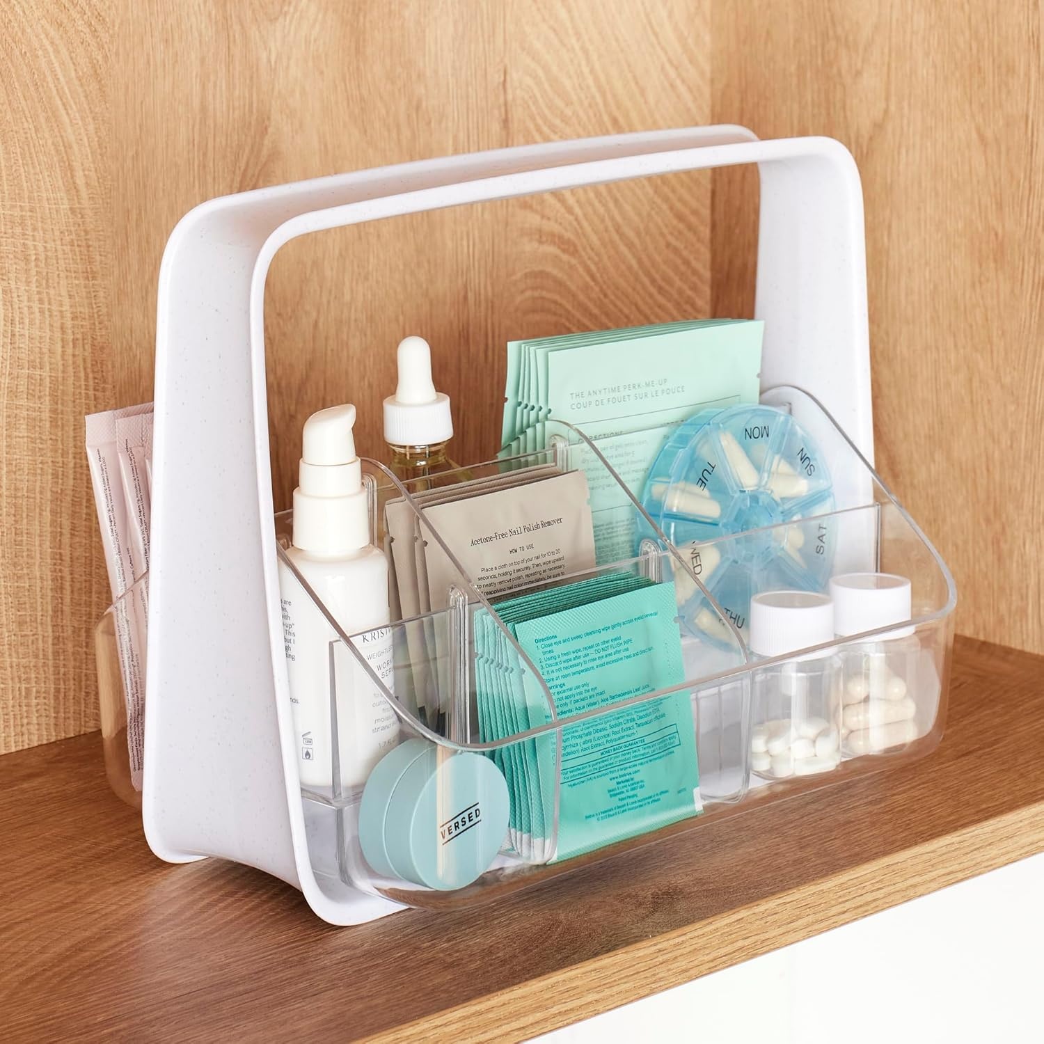 image:imageYouCopia SipStation Hydration Caddy Hydration Packet Storage Adjustable Electrolyte Powder Organizer Speckled WhiteHydration Caddy