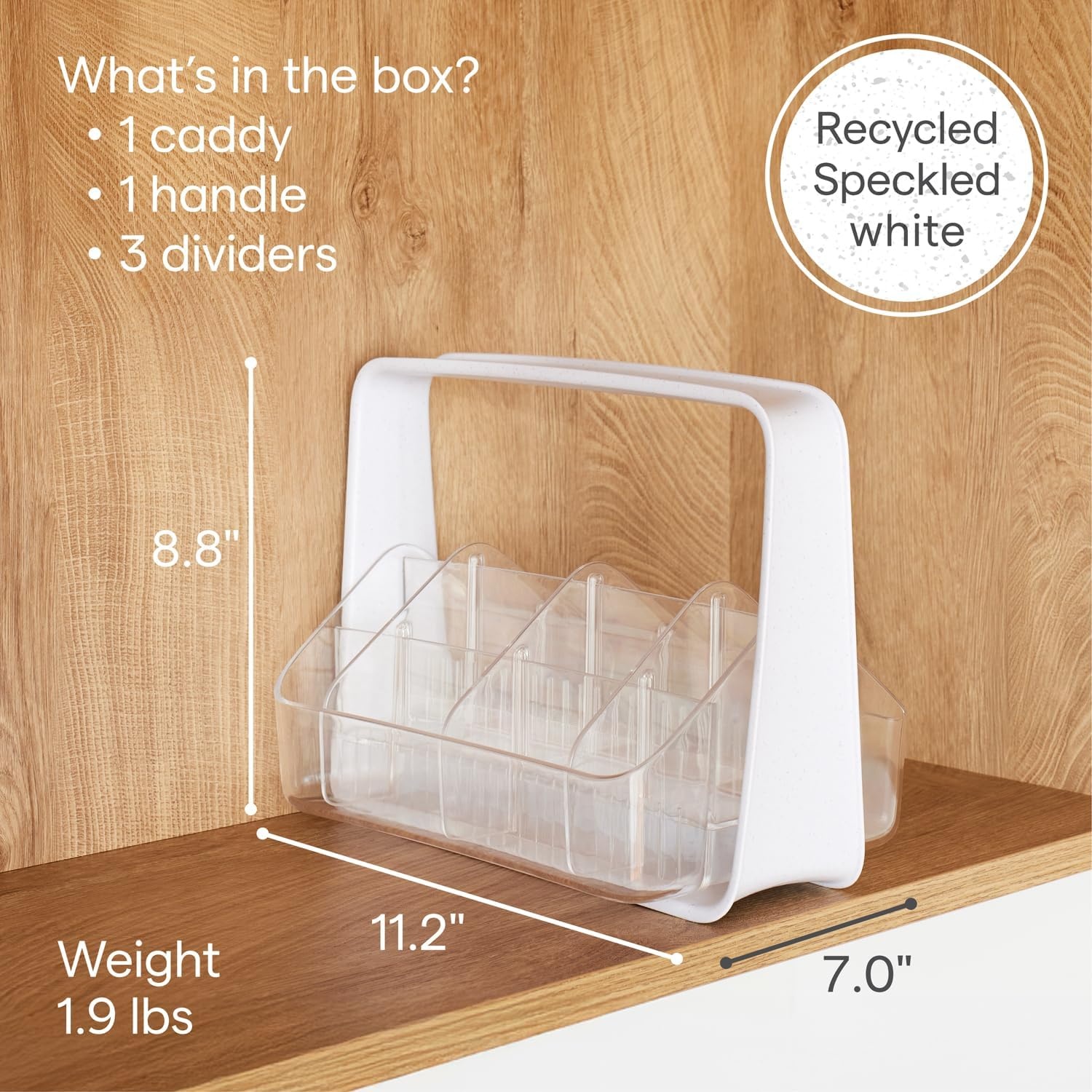 image:imageYouCopia SipStation Hydration Caddy Hydration Packet Storage Adjustable Electrolyte Powder Organizer Speckled WhiteHydration Caddy