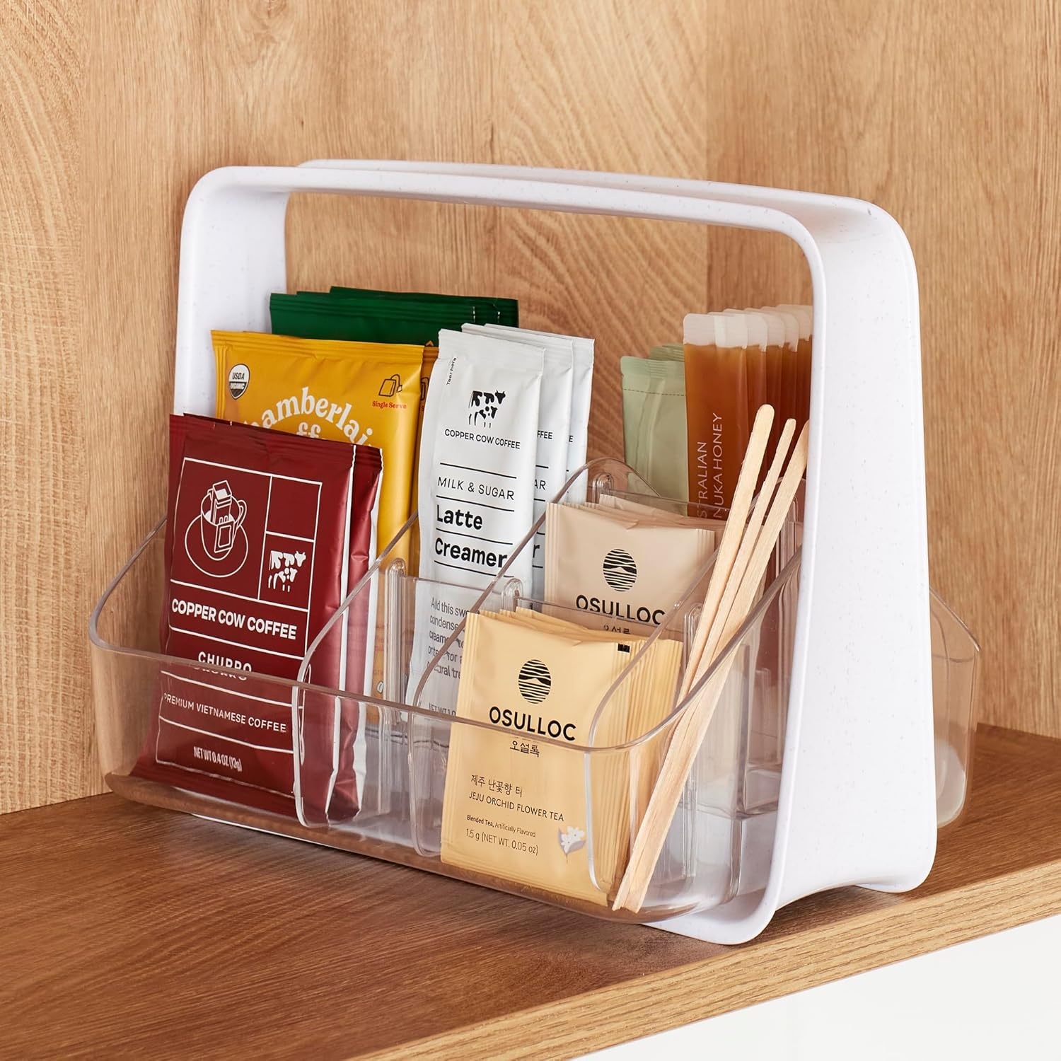 image:imageYouCopia SipStation Hydration Caddy Hydration Packet Storage Adjustable Electrolyte Powder Organizer Speckled WhiteHydration Caddy