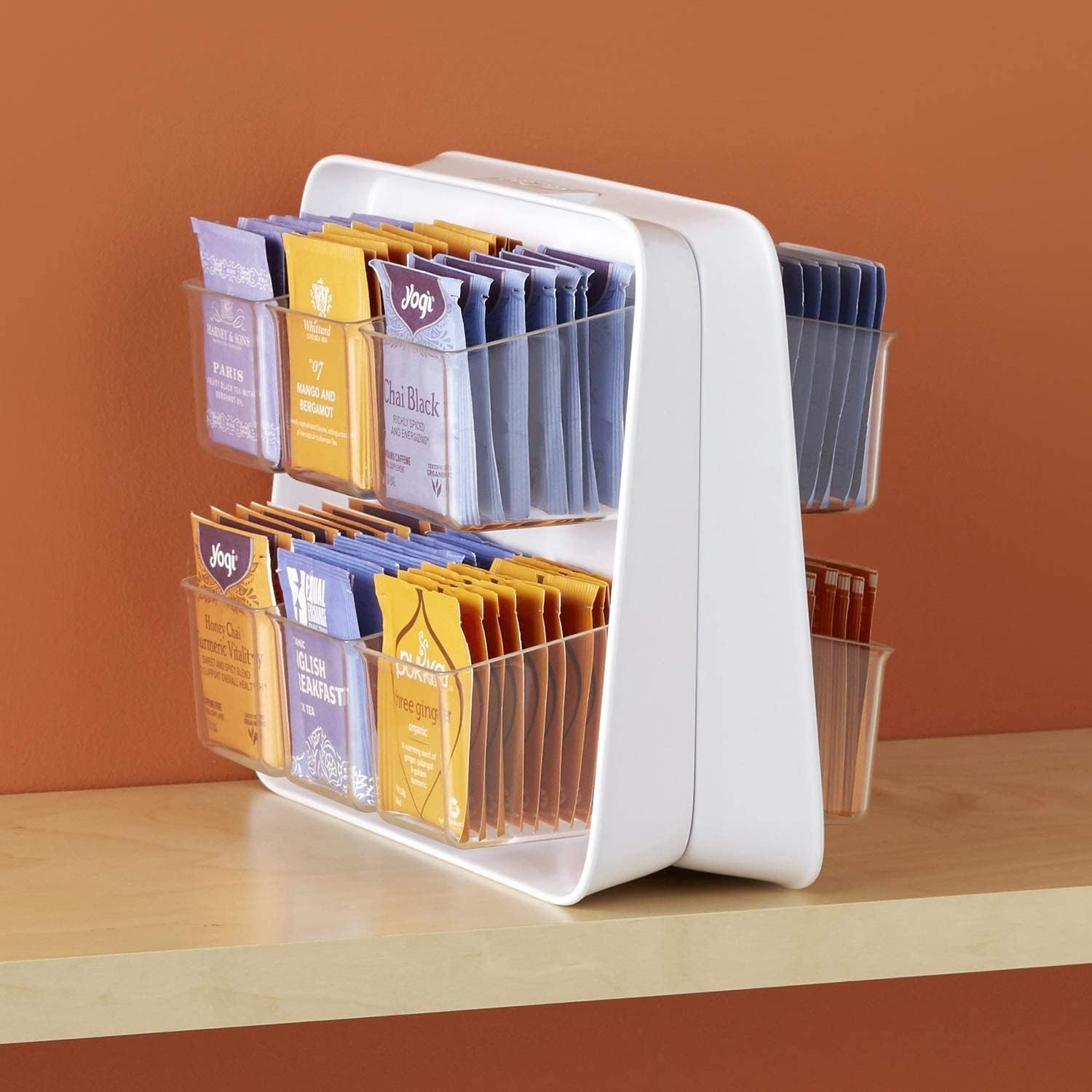 image:imageYouCopia SipStation Hydration Caddy Hydration Packet Storage Adjustable Electrolyte Powder Organizer Speckled WhiteTea Caddy 120Bag