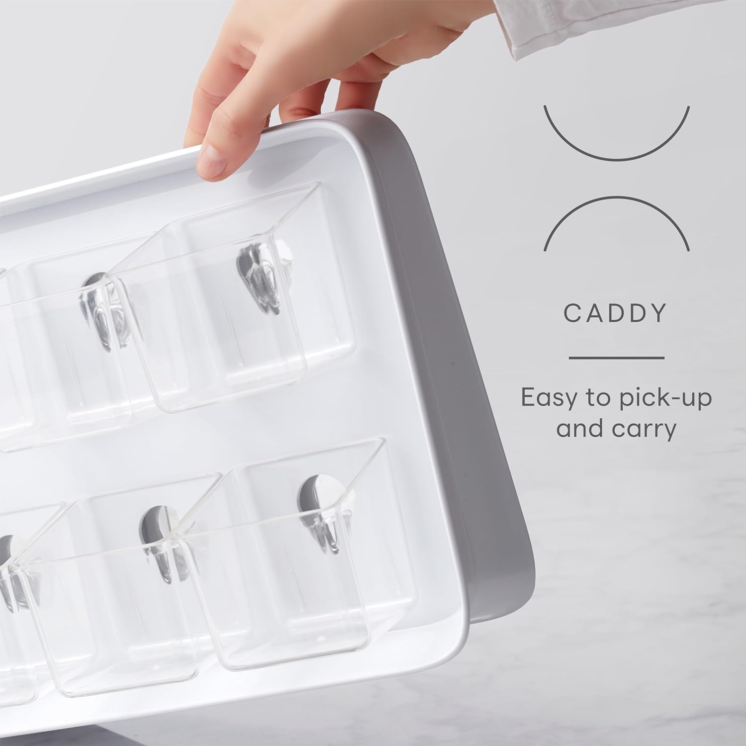 image:imageYouCopia SipStation Hydration Caddy Hydration Packet Storage Adjustable Electrolyte Powder Organizer Speckled WhiteTea Caddy 120Bag