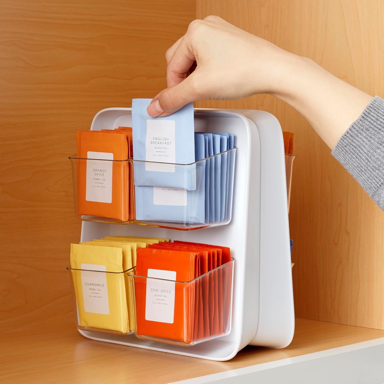 image:imageYouCopia SipStation Hydration Caddy Hydration Packet Storage Adjustable Electrolyte Powder Organizer Speckled WhiteTea Caddy 80Bag