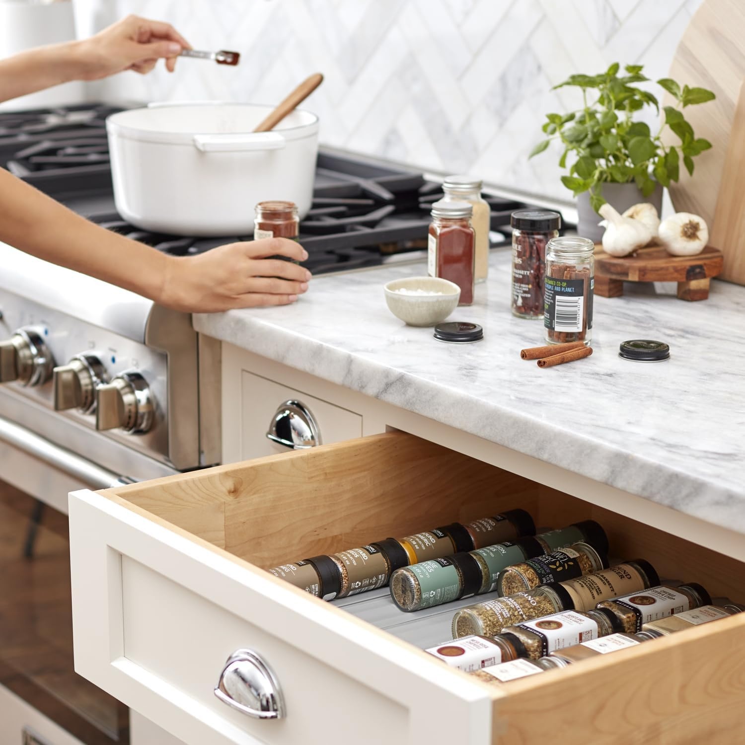 image:imageYouCopia SpiceLiner Spice Rack Drawer Organizer Universal Fit 10 RollGrayGray