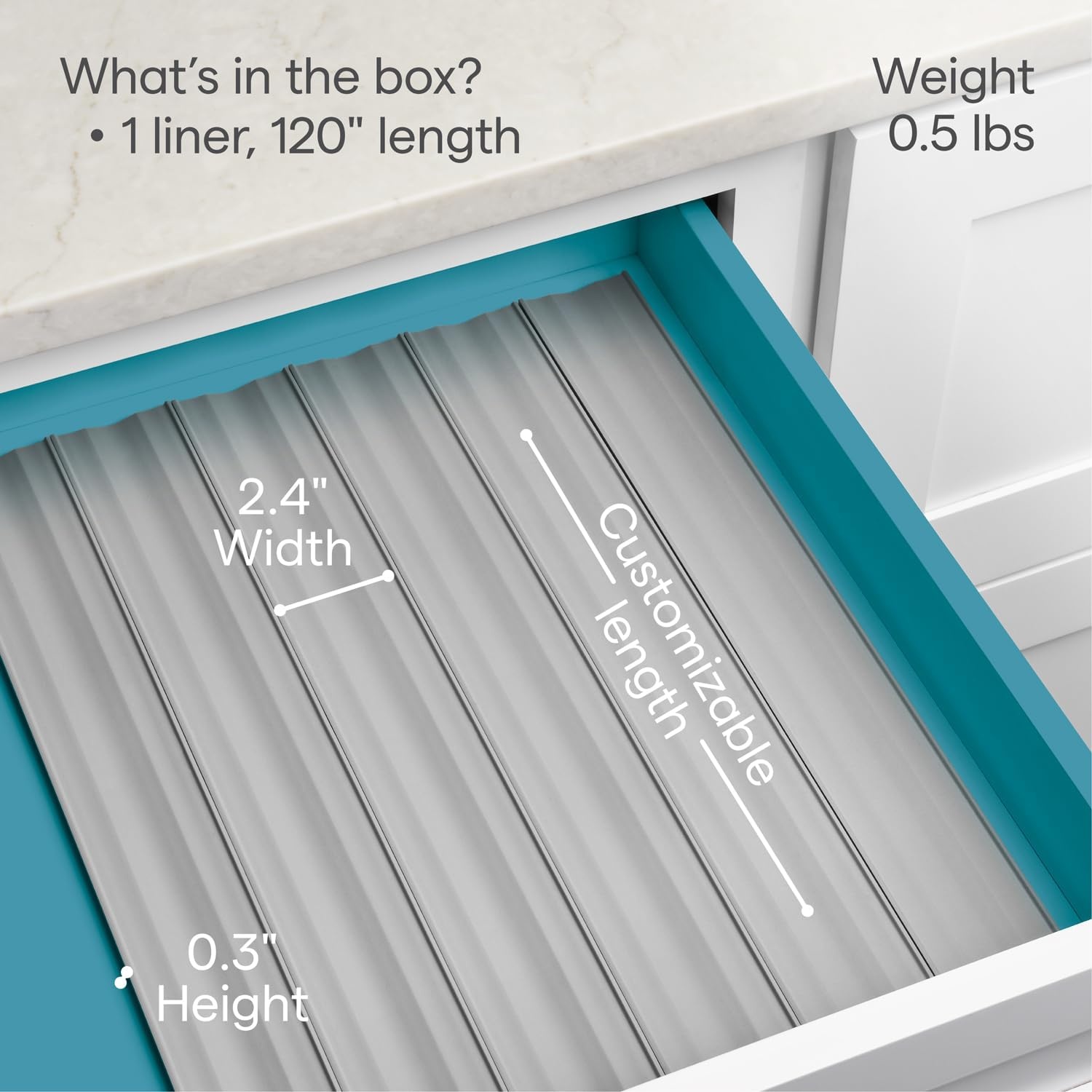image:imageYouCopia SpiceLiner Spice Rack Drawer Organizer Universal Fit 10 RollGrayGray