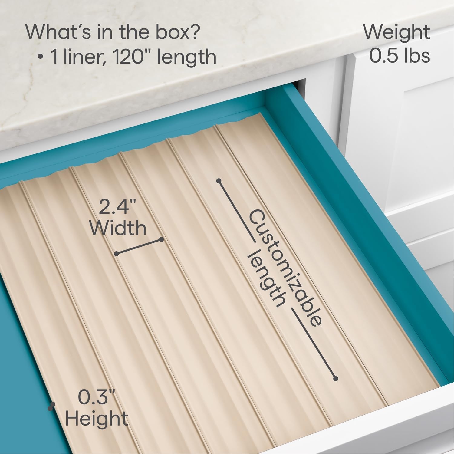 image:imageYouCopia SpiceLiner Spice Rack Drawer Organizer Universal Fit 10 RollGraySandstone