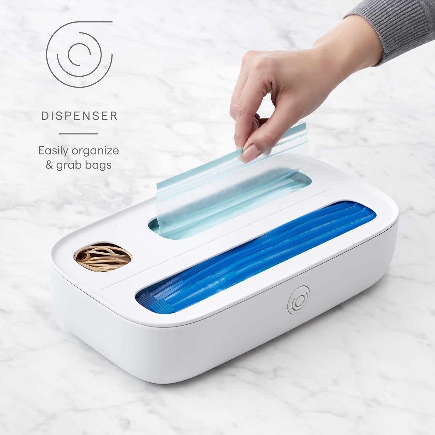 image:imageYouCopia StoraBag Drawer Food Bags Dispenser 4Slot Plastic Sandwich Bag Organizer for Kitchen Storage White3Slot
