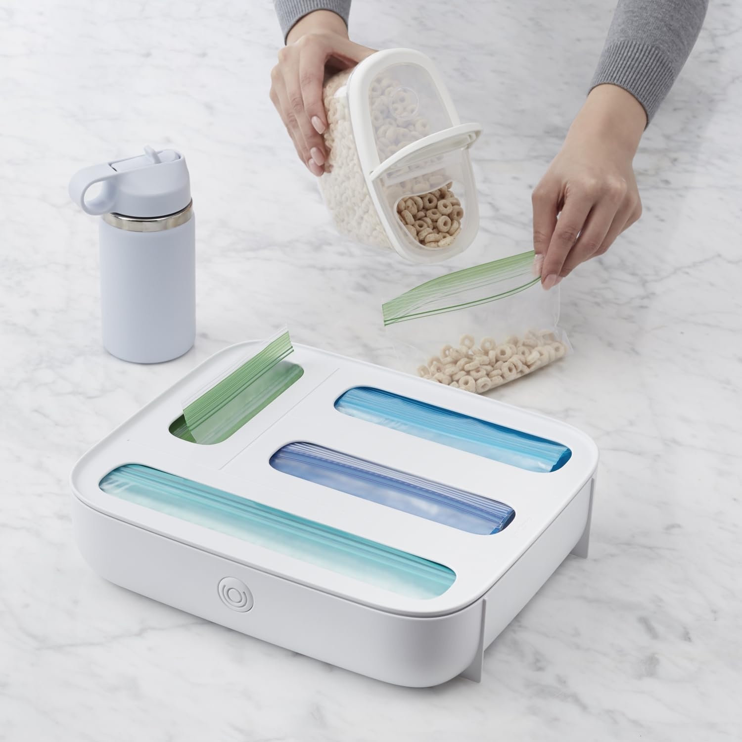 image:imageYouCopia StoraBag Drawer Food Bags Dispenser 4Slot Plastic Sandwich Bag Organizer for Kitchen Storage White4Slot