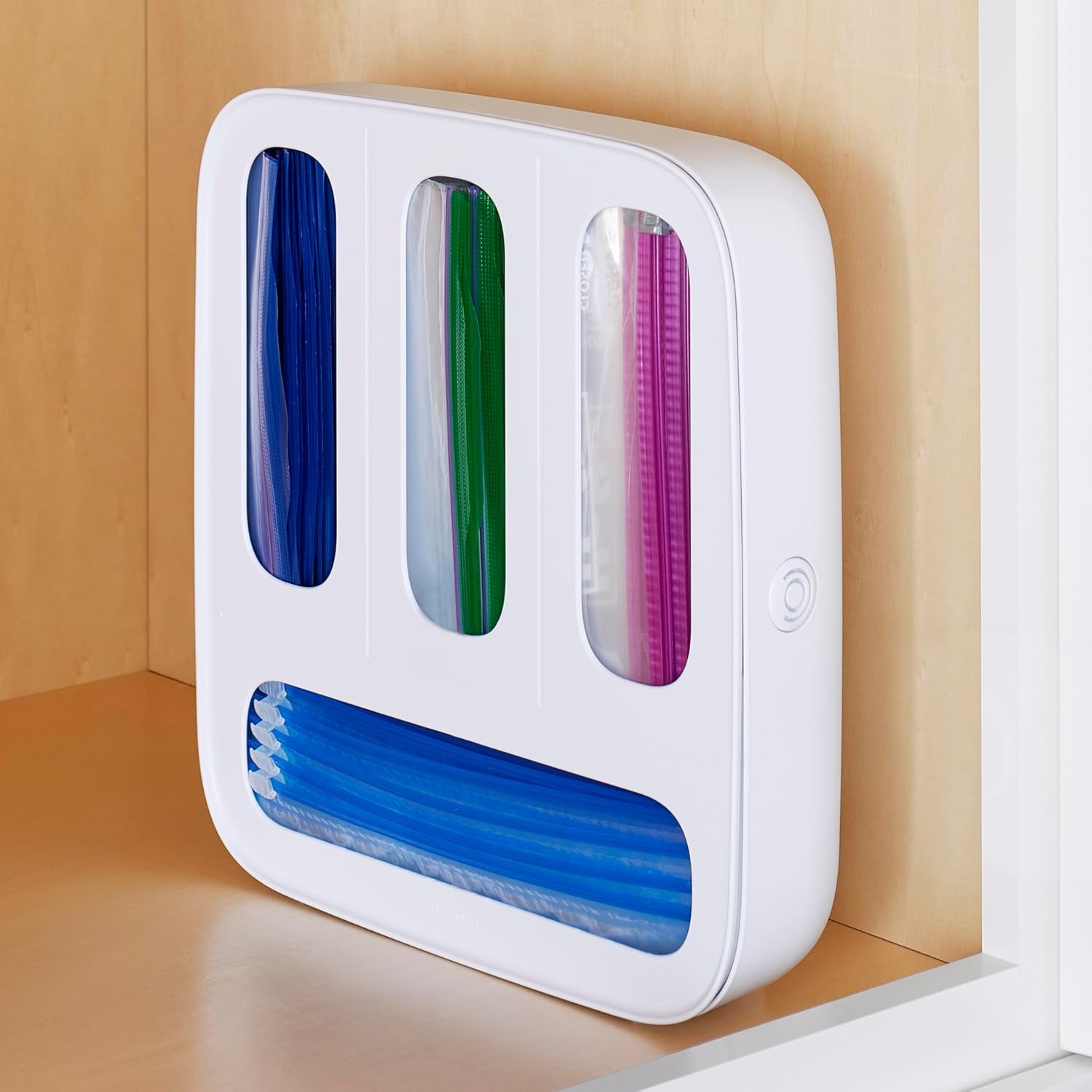 image:imageYouCopia StoraBag Drawer Food Bags Dispenser 4Slot Plastic Sandwich Bag Organizer for Kitchen Storage White4Slot Family Size