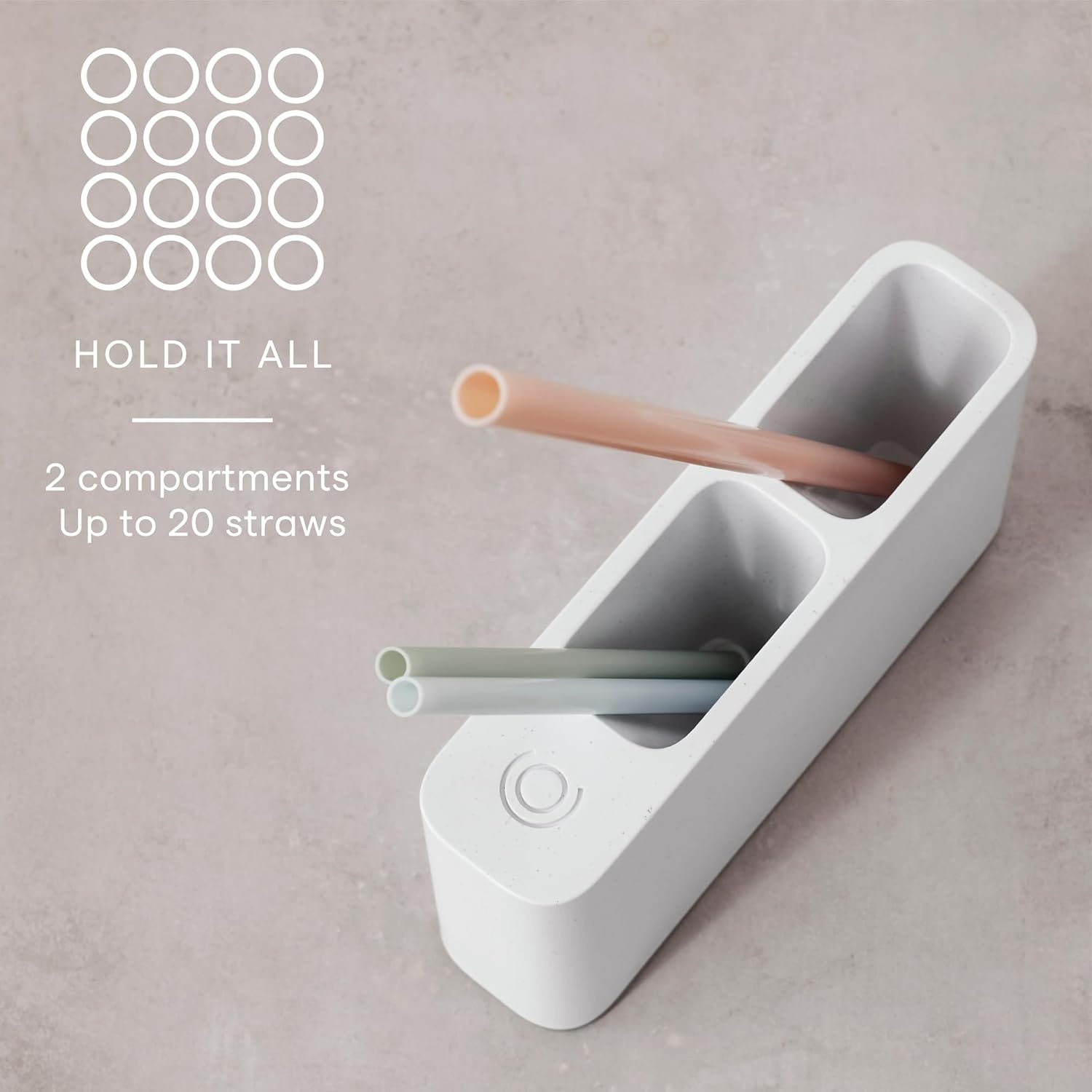 image:imageYouCopia StoraLid Bottle Lid Holder Water Bottle Lid Storage for Kitchen Speckled WhiteSipStation Straw Holder