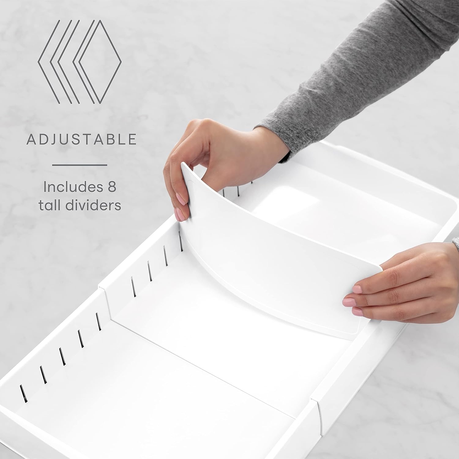 image:imageYouCopia StoraLid Food Container Lid Organizer for Kitchen Cabinet Storage with 5 Adjustable Dividers 105D 134W 33H Large Classic Edition WhiteExpandable Classic