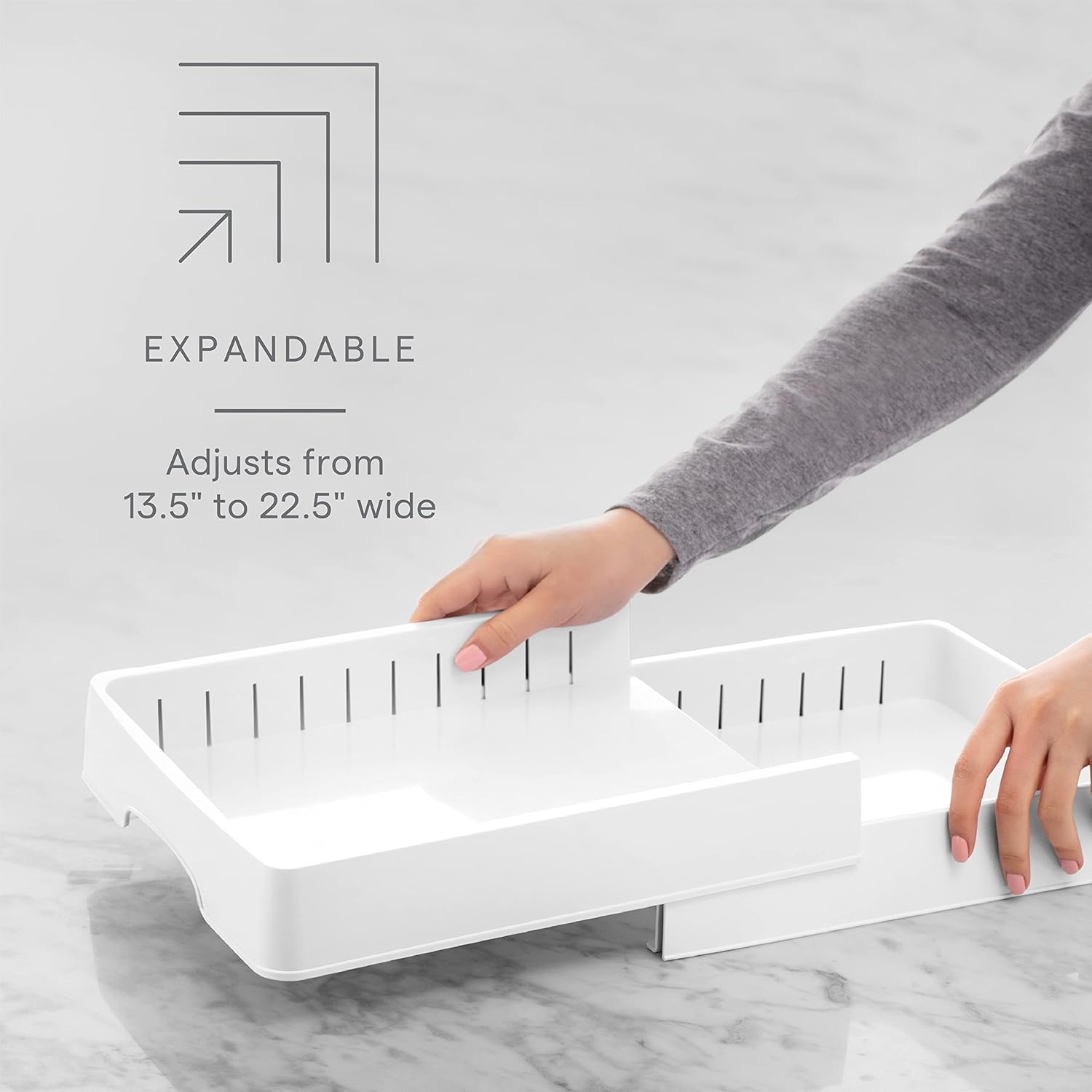 image:imageYouCopia StoraLid Food Container Lid Organizer for Kitchen Cabinet Storage with 5 Adjustable Dividers 105D 134W 33H Large Classic Edition WhiteExpandable Classic