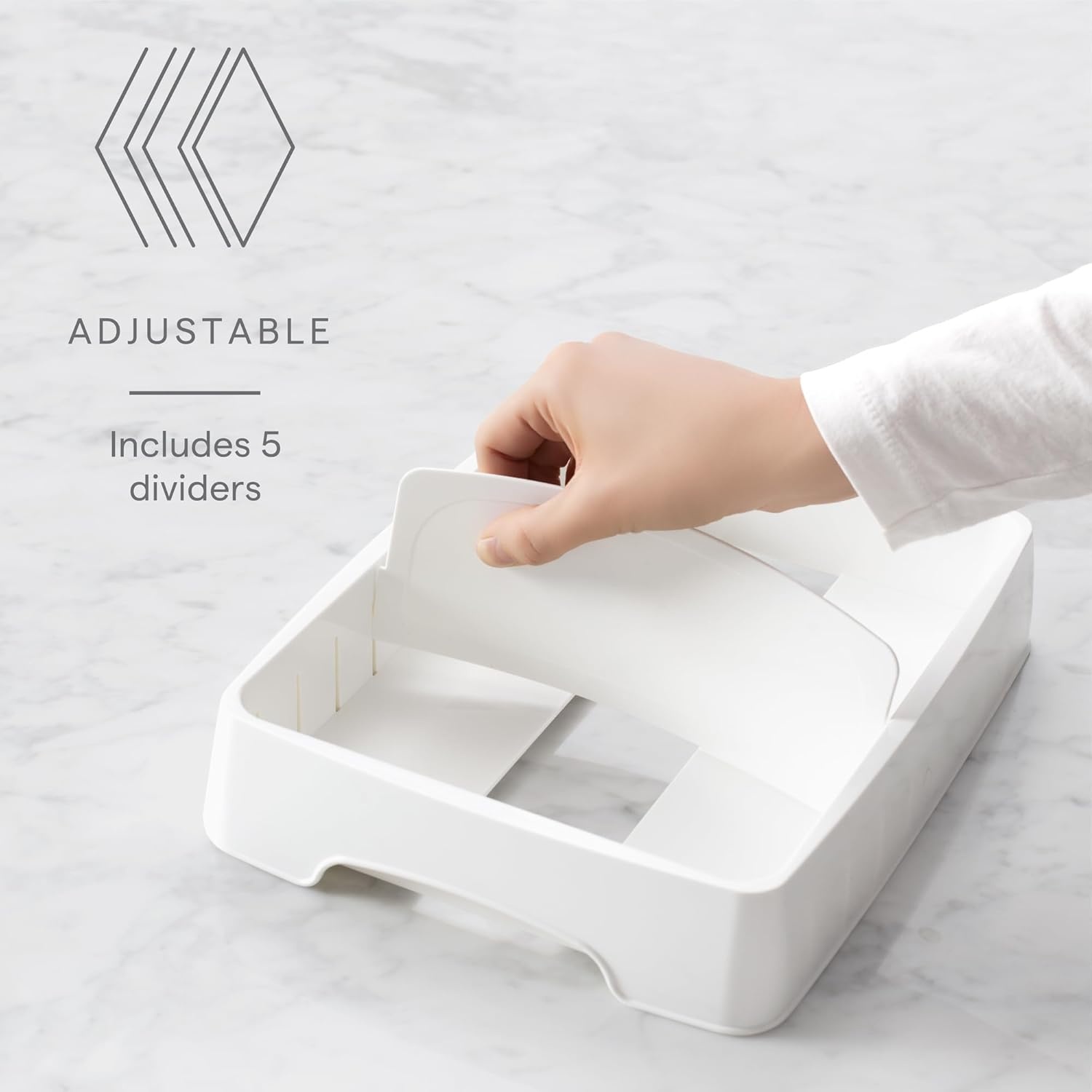 image:imageYouCopia StoraLid Food Container Lid Organizer for Kitchen Cabinet Storage with 5 Adjustable Dividers 105D 134W 33H Large Classic Edition WhiteSmall 2Pack Classic