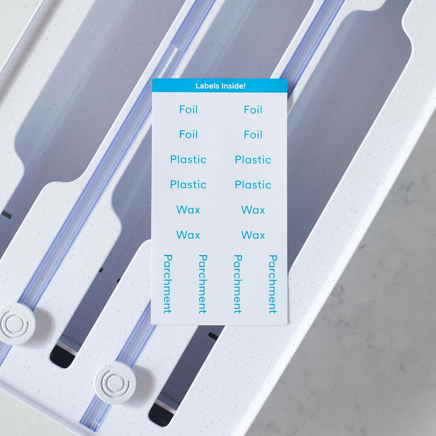 image:imageYouCopia StoraRoll Wrap Dispenser 3in1 Drawer Organizer for Foil Plastic Wrap Parchment and Wax Paper with Safety Cutters and Labels for Kitchen Organization3in1