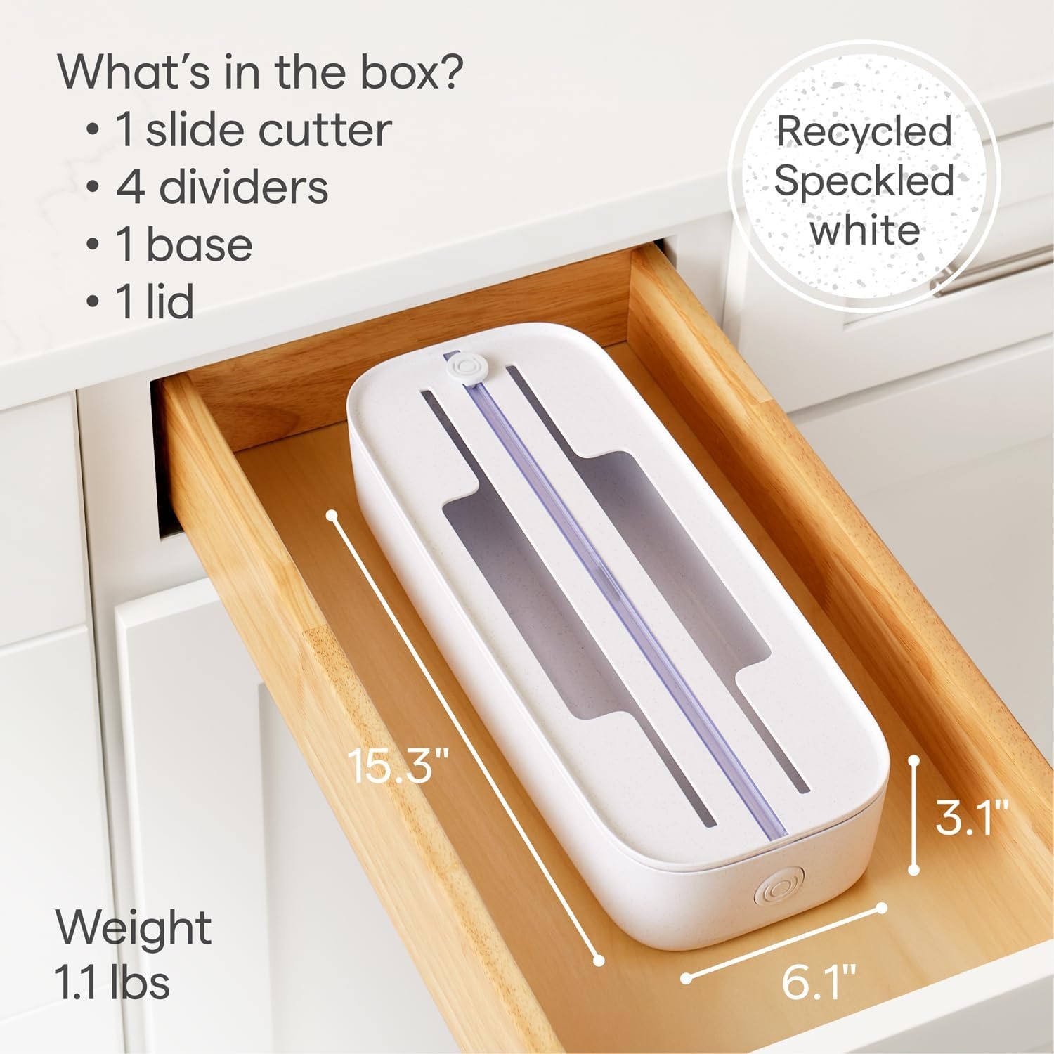 image:imageYouCopia StoraRoll Wrap Dispenser 3in1 Drawer Organizer for Foil Plastic Wrap Parchment and Wax Paper with Safety Cutters and Labels for Kitchen Organization2in1