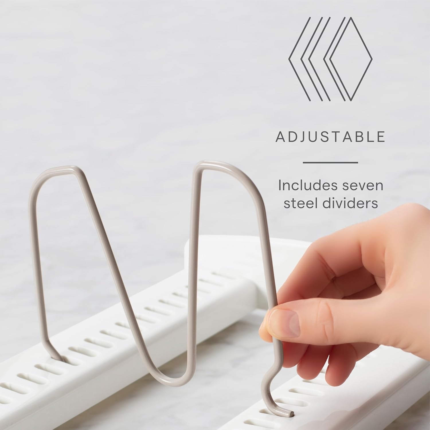 image:imageYouCopia StoreMore Bakeware Rack with Tall Steel Wires Adjustable Pan and Lid Organizer Classic Edition White Alloy Steel amp Plastic 115W x 73D x 64H Customizable ShelfLid Holder Classic
