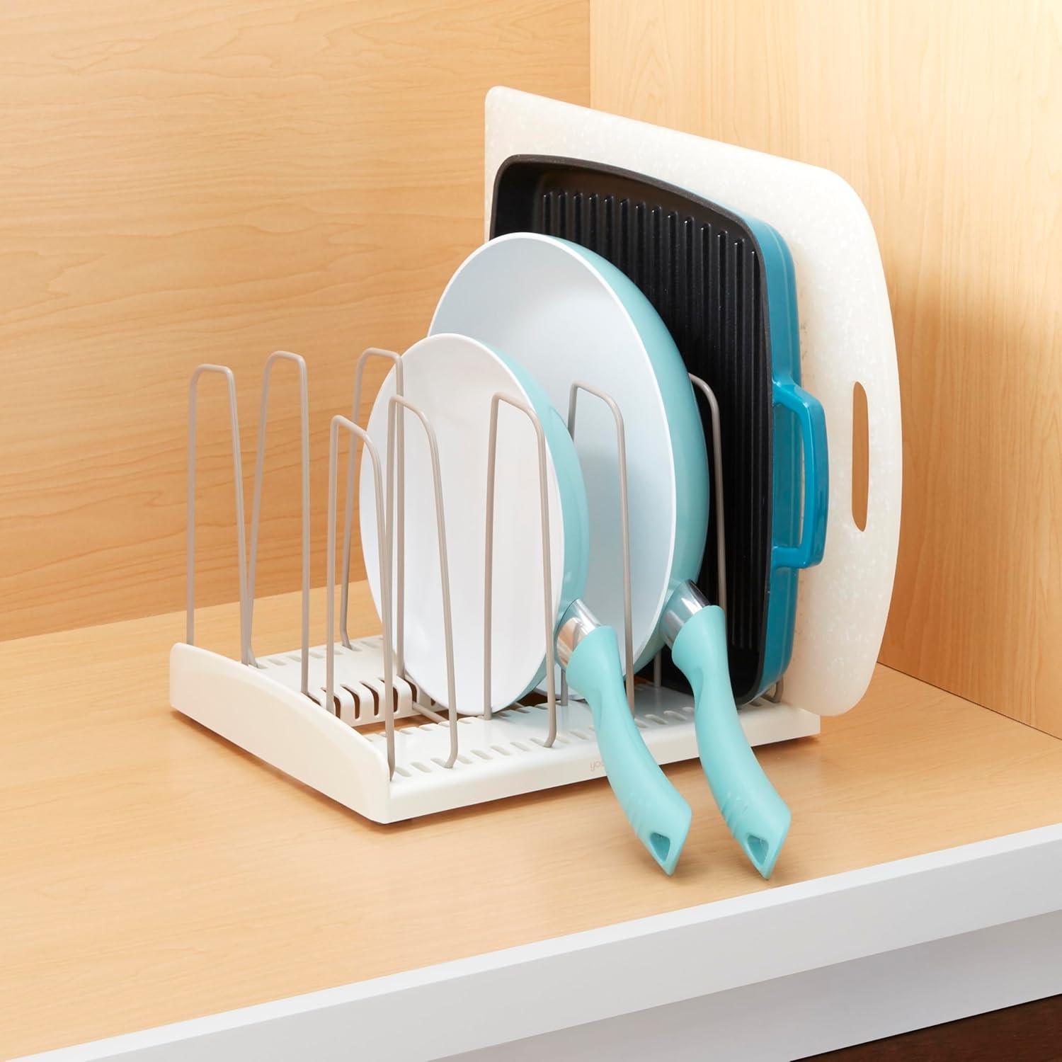 image:imageYouCopia StoreMore Cookware Rack with Tall Steel Wires Adjustable Pan and Lid Organizer for Kitchen Cabinet Storage Classic EditionClassic Edition