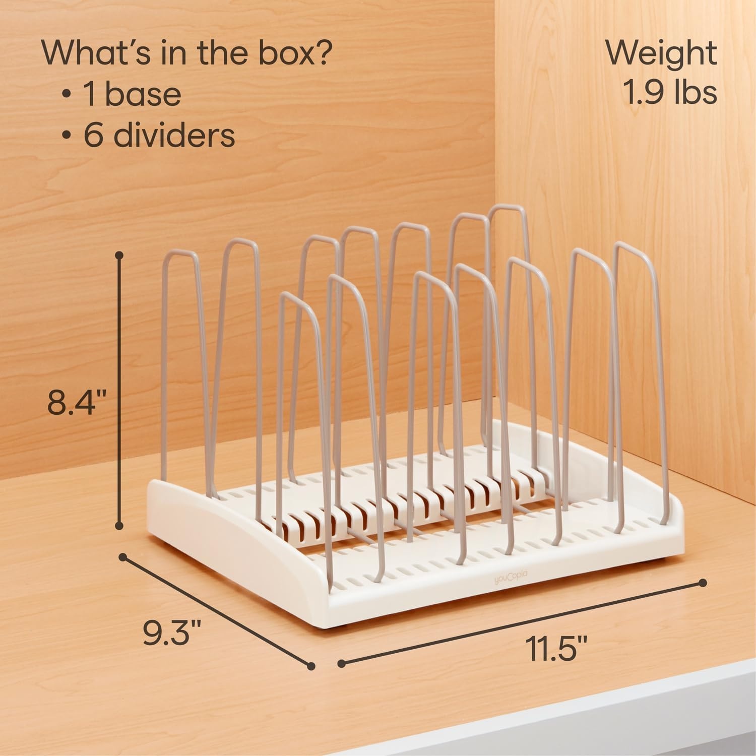 image:imageYouCopia StoreMore Cookware Rack with Tall Steel Wires Adjustable Pan and Lid Organizer for Kitchen Cabinet Storage Classic EditionClassic Edition