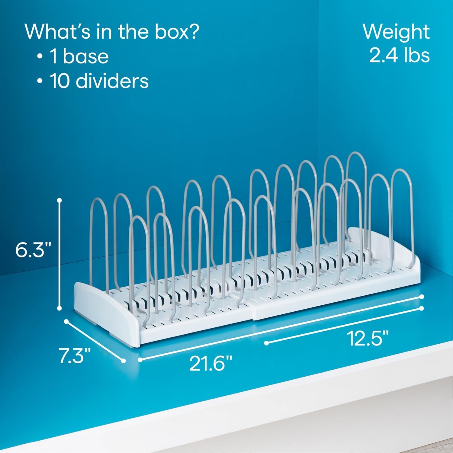 image:imageYouCopia StoreMore Expandable Pan and Lid Rack with Steel Wires 12522 Wide Adjustable Pan Organizer for Kitchen Cabinet Storage Premium Edition12522 Classic